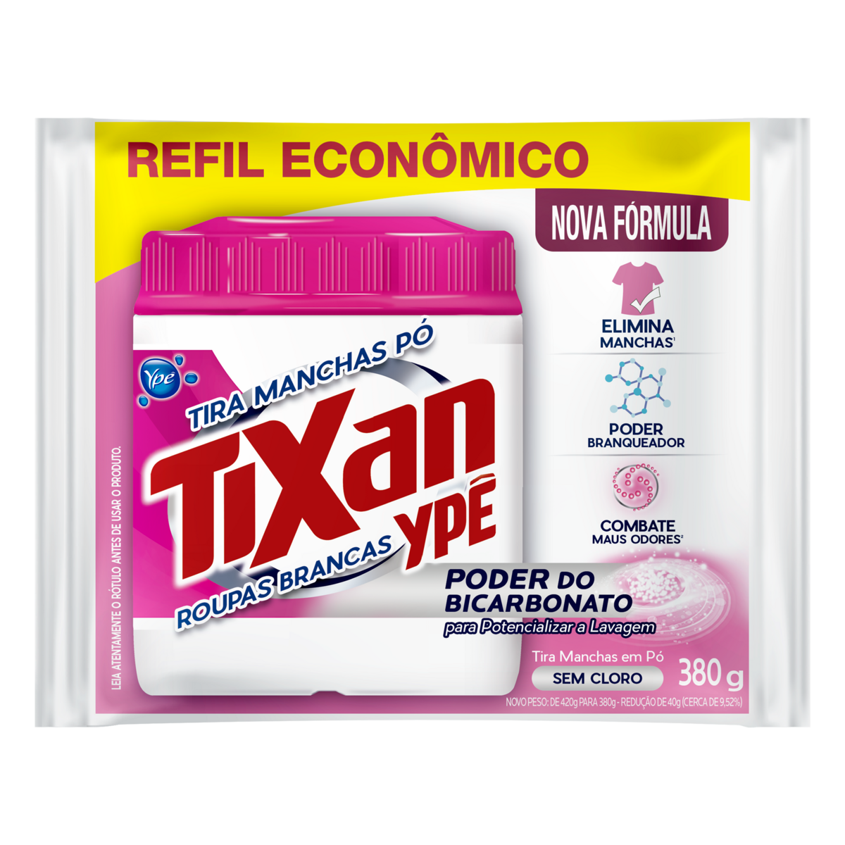 Tira Manchas Roupas Brancas Tixan 420g - Embalagem Refil Econ&ocirc;mico