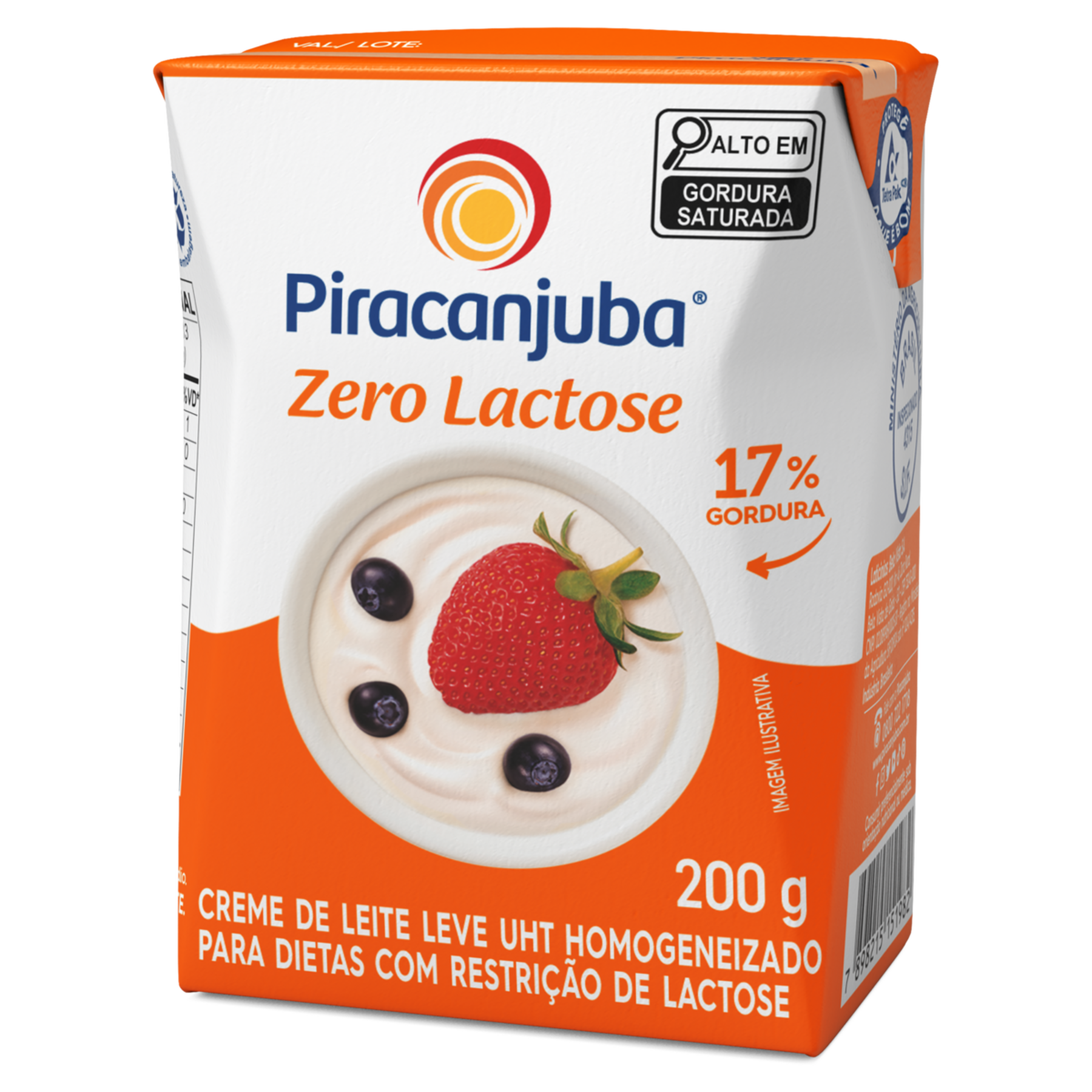 Creme de Leite UHT Homogeneizado Zero Lactose Piracanjuba Caixa 200g