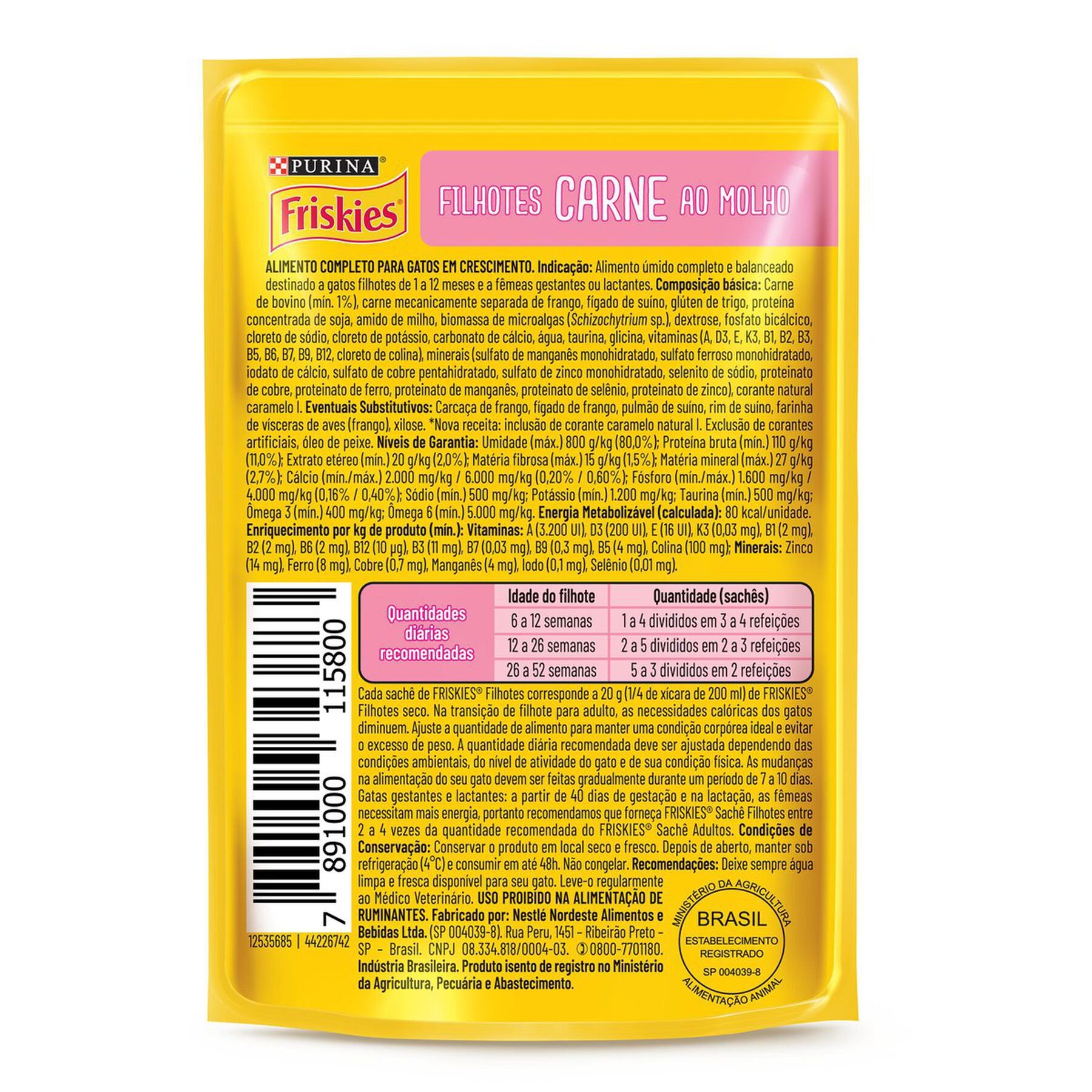 Alimento para Gatos Filhotes Carne ao Molho Purina Friskies Sachê 85g