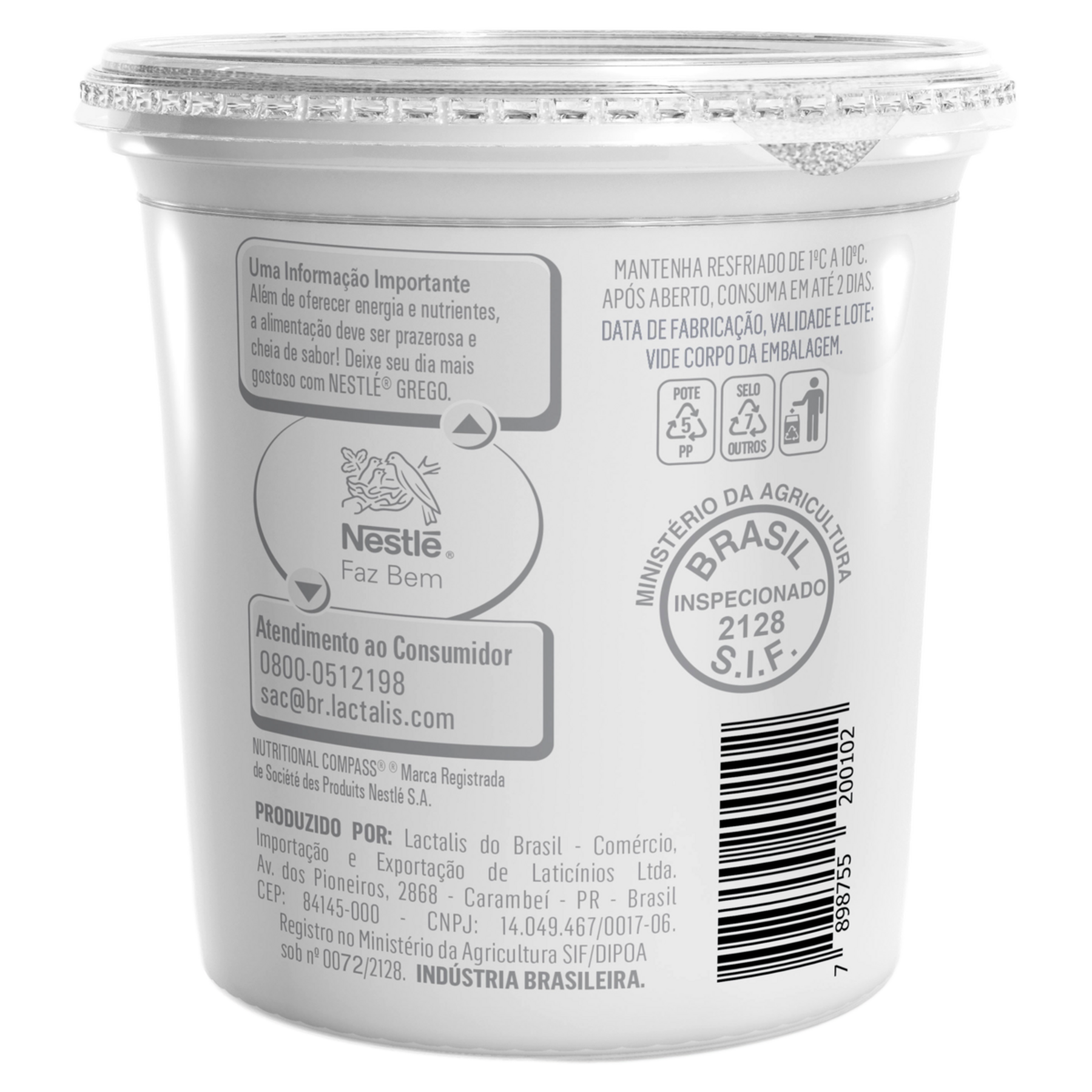 Iogurte Grego Tradicional Nestl&eacute; Pote 450g