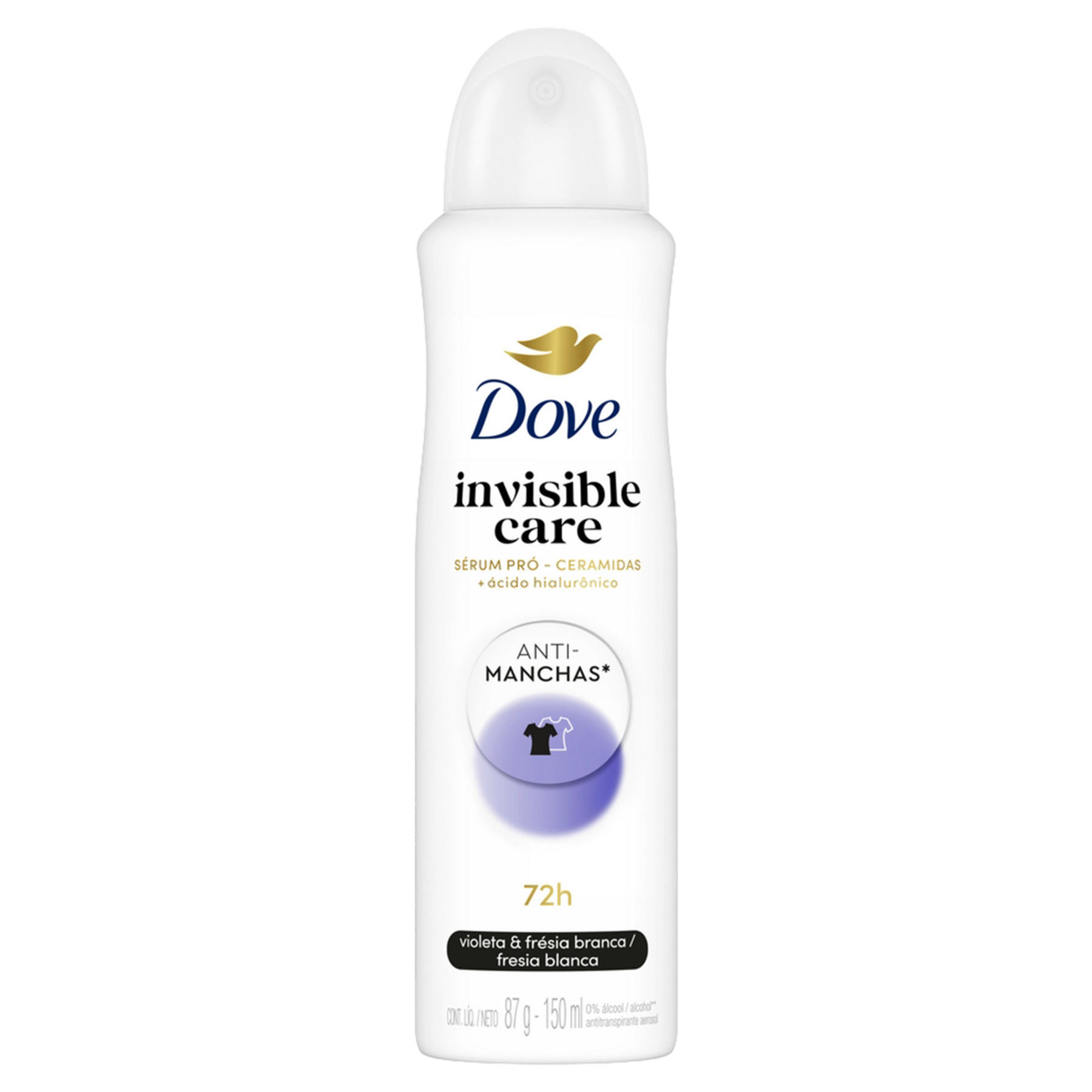Antitranspirante Aerossol Violeta & Fr&eacute;sia Branca Dove Invisible Care 150ml Spray