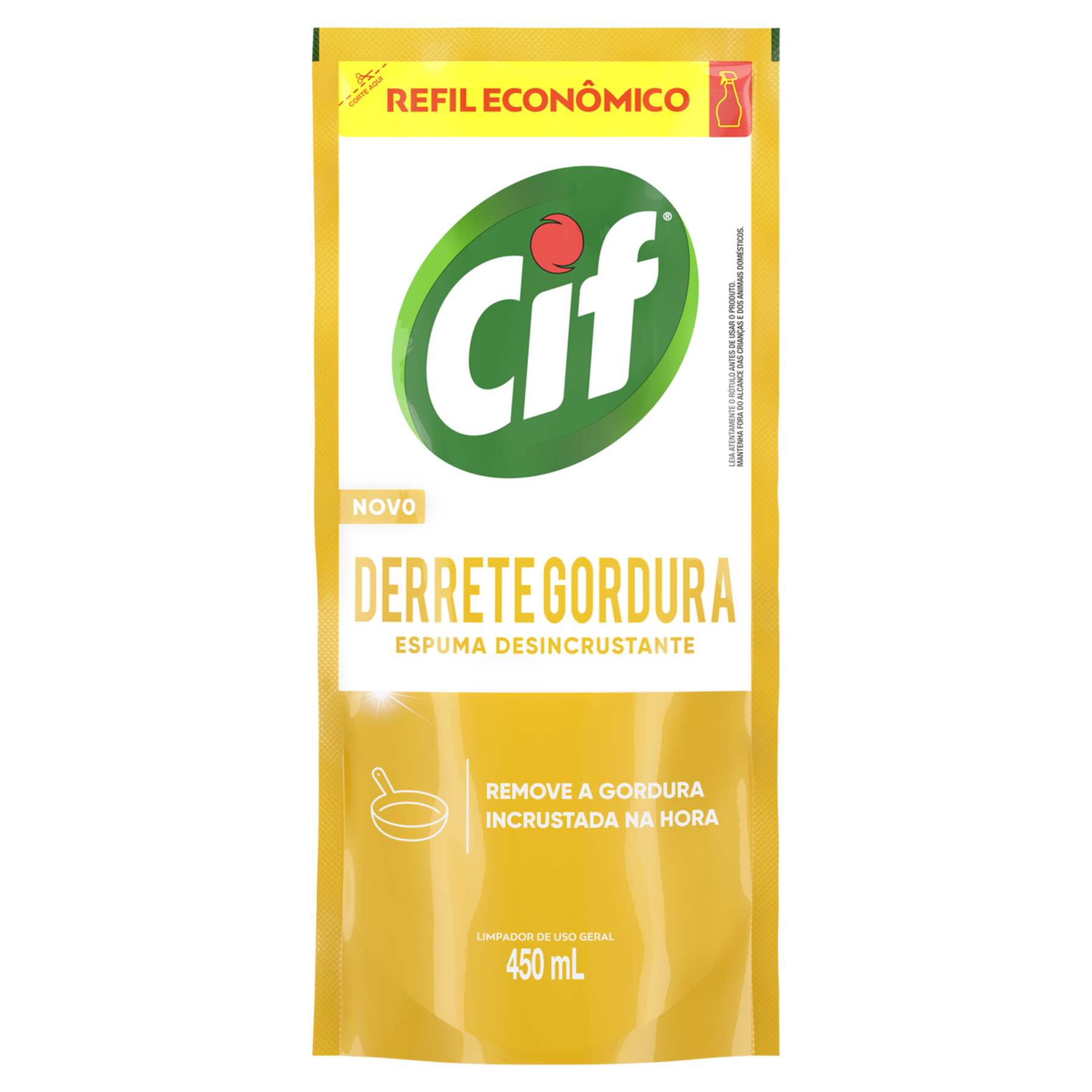 Limpador Derrete Gordura Cif Sach&ecirc; 450ml - Embalagem Refil Econ&ocirc;mico