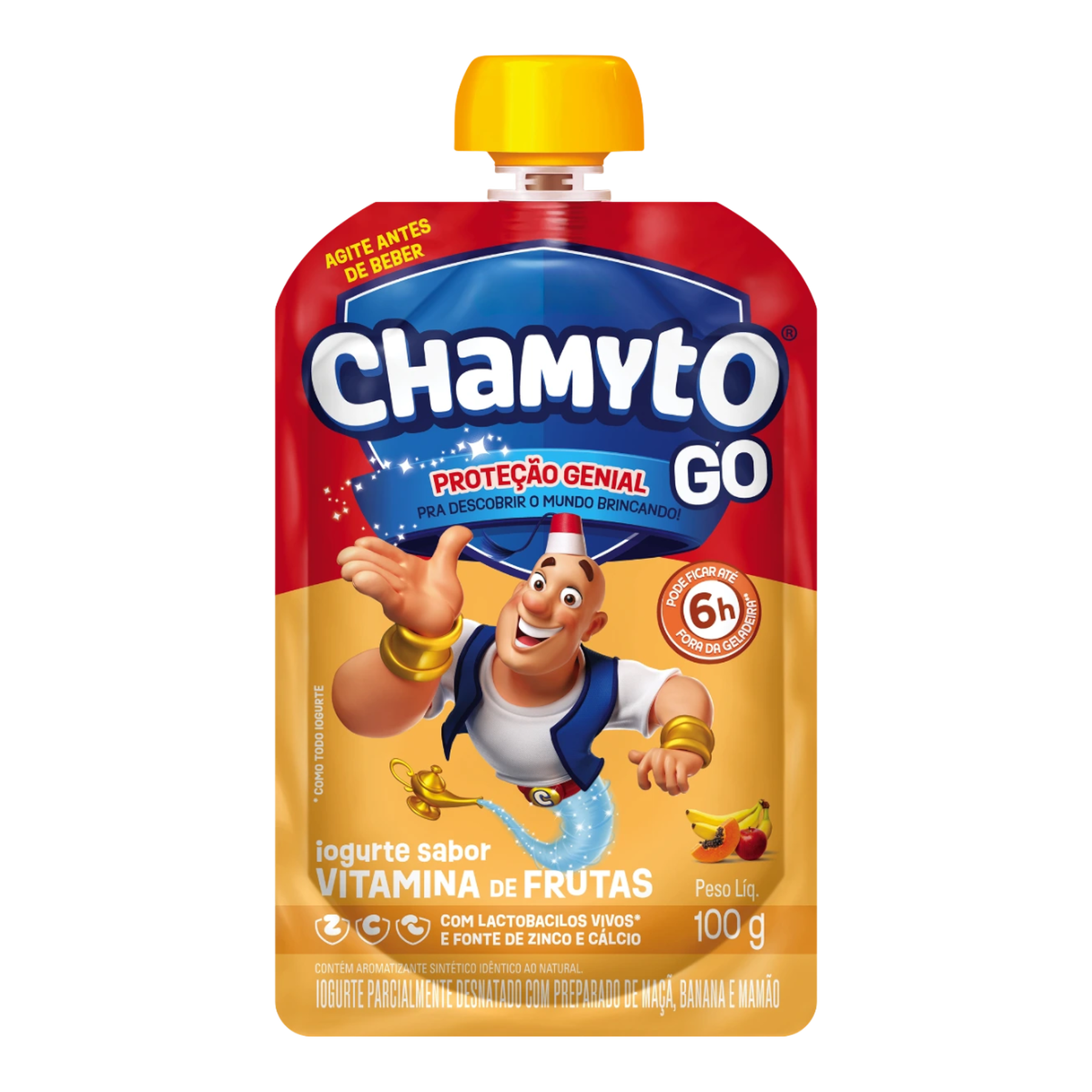 Iogurte Parcialmente Desnatado Vitamina de Frutas Nestl&eacute; Chamyto Go Squeeze 100g