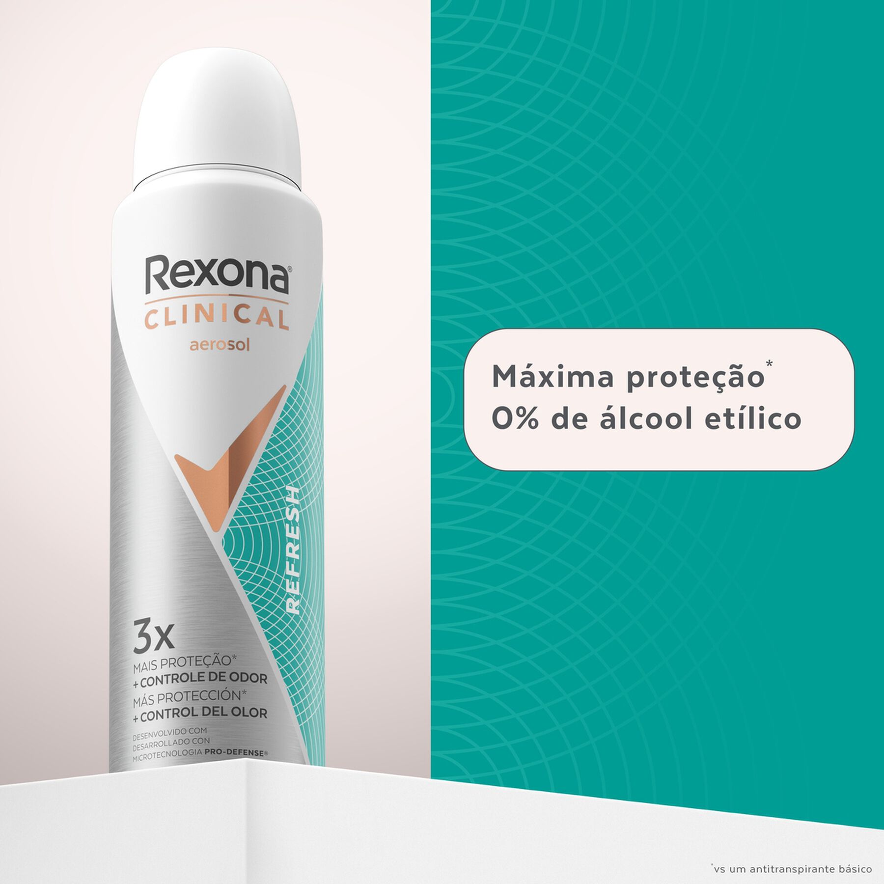 Antitranspirante Aerossol Refresh Rexona Clinical 150ml