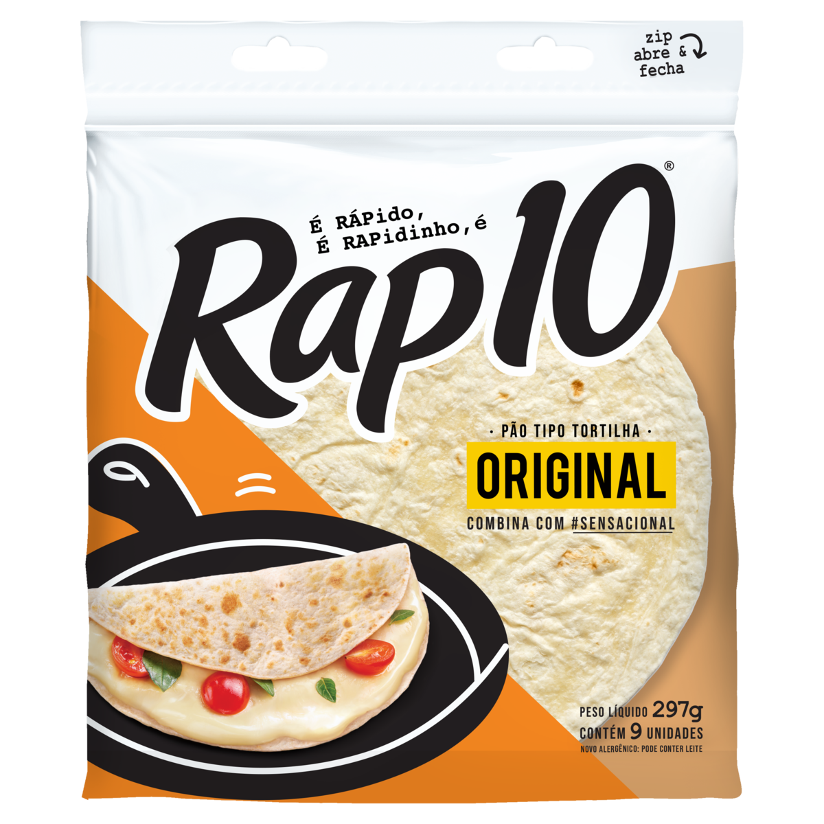 P&atilde;o Tortilha Tradicional Rap 10 Pouch 297g