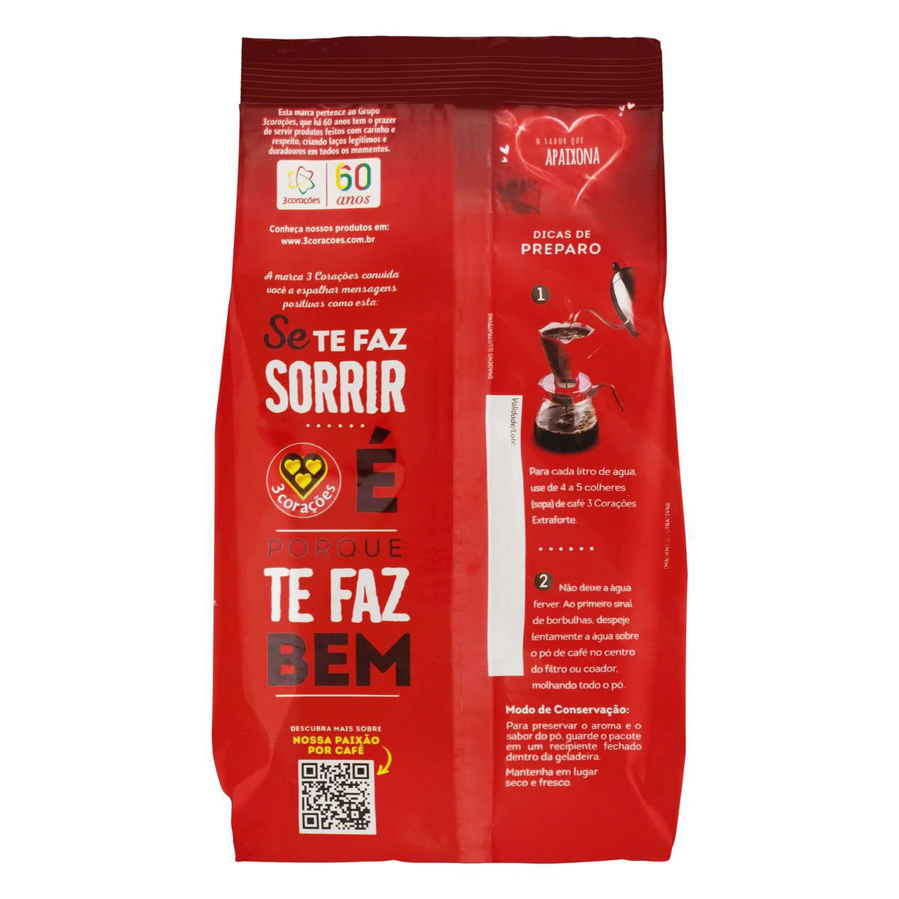 Café Torrado e Moído Extraforte 3 Corações Pacote 500g