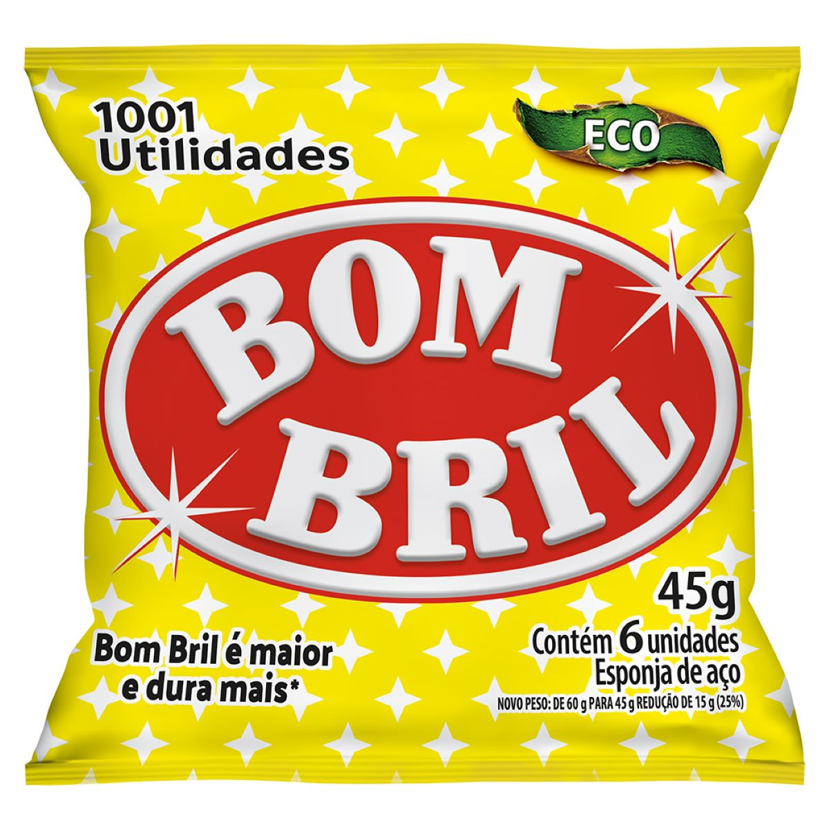 Esponja A&ccedil;o Eco Bombril 45g C/6 Unidades