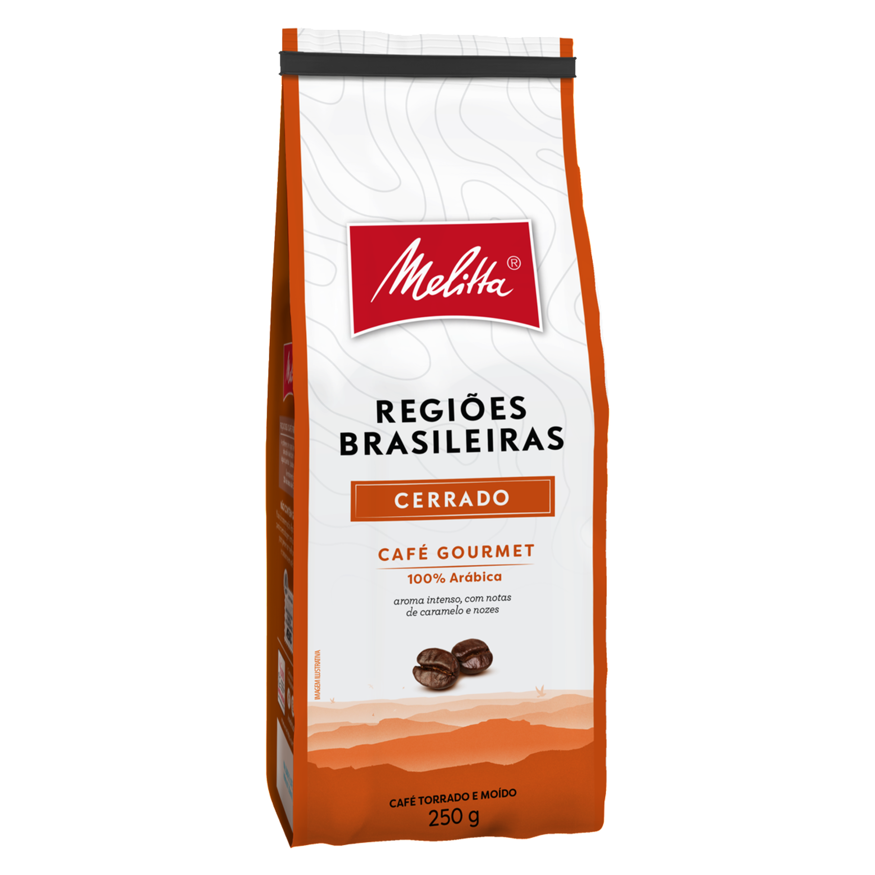 Café Torrado e Moído Gourmet Cerrado Regiões Brasileiras Melitta Pacote 250g