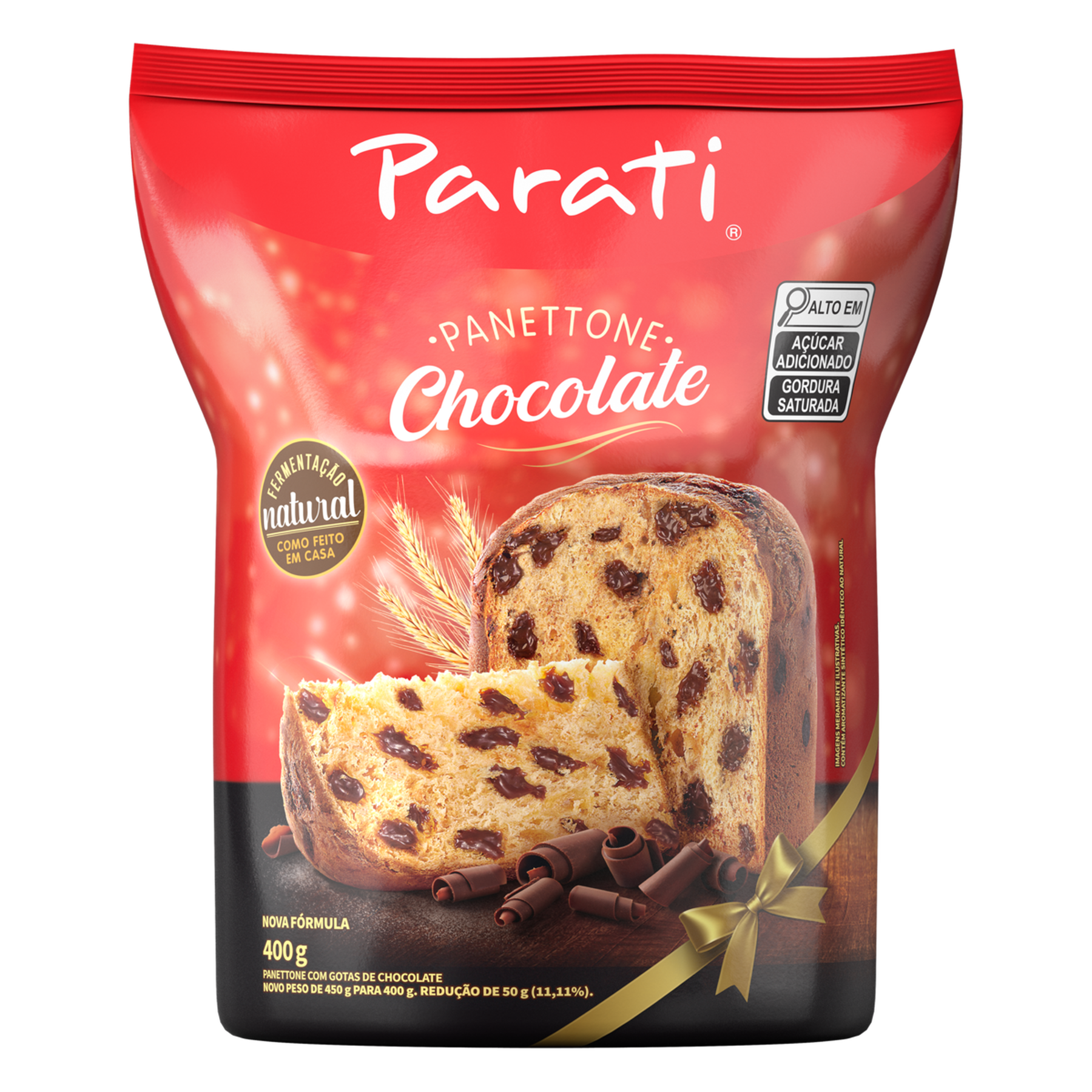 Panettone com Gotas de Chocolate Parati Pacote 400g