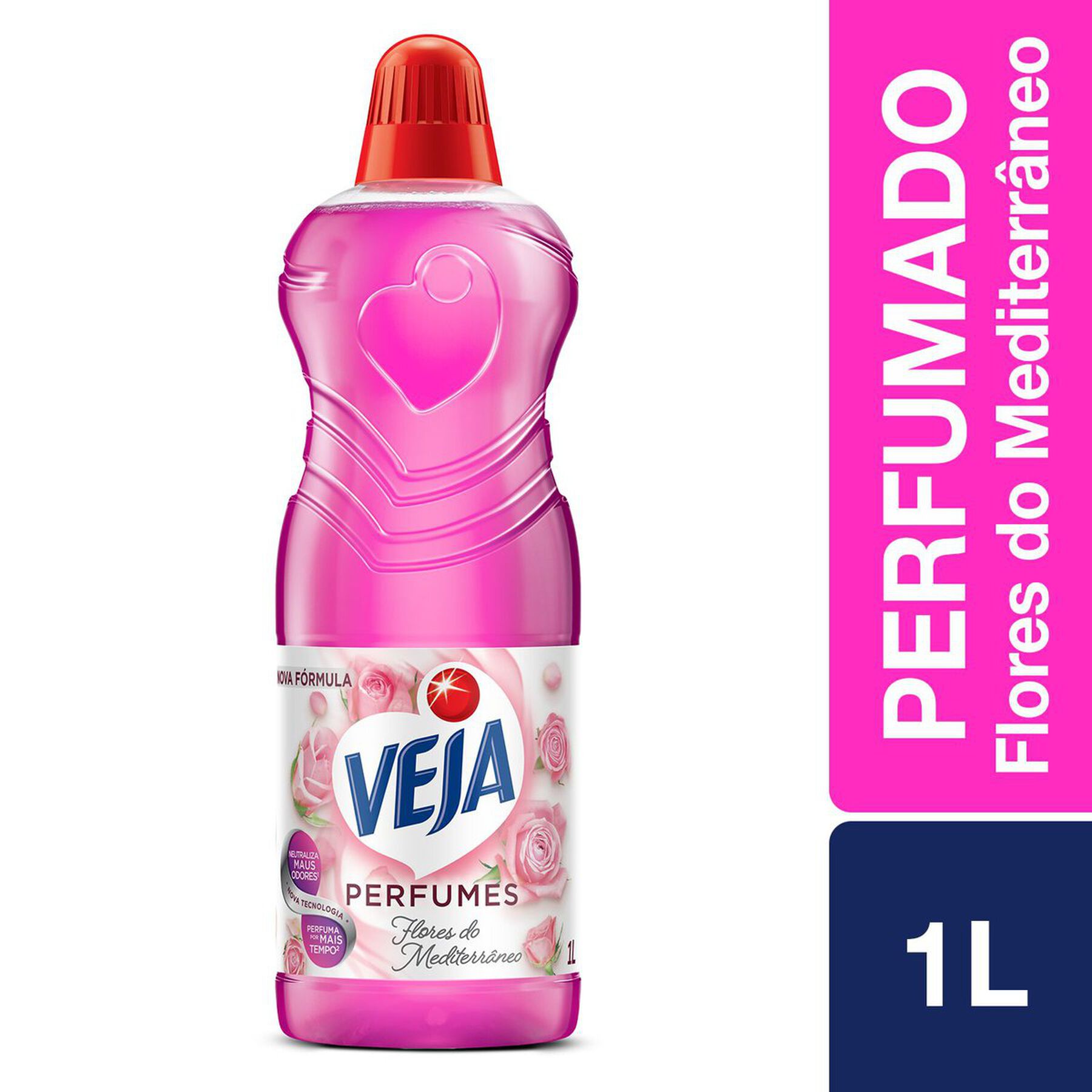 Limpador Perfumado Flores do Mediterr&acirc;neo Veja Perfumes Frasco 1l Leve Mais Pague Menos&nbsp;