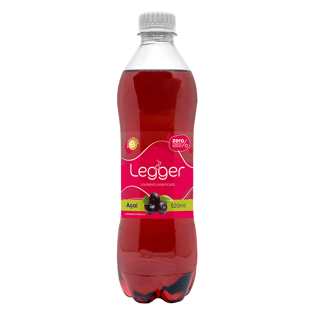 Refrigerante A&ccedil;a&iacute; Zero Legger Garrafa 520ml