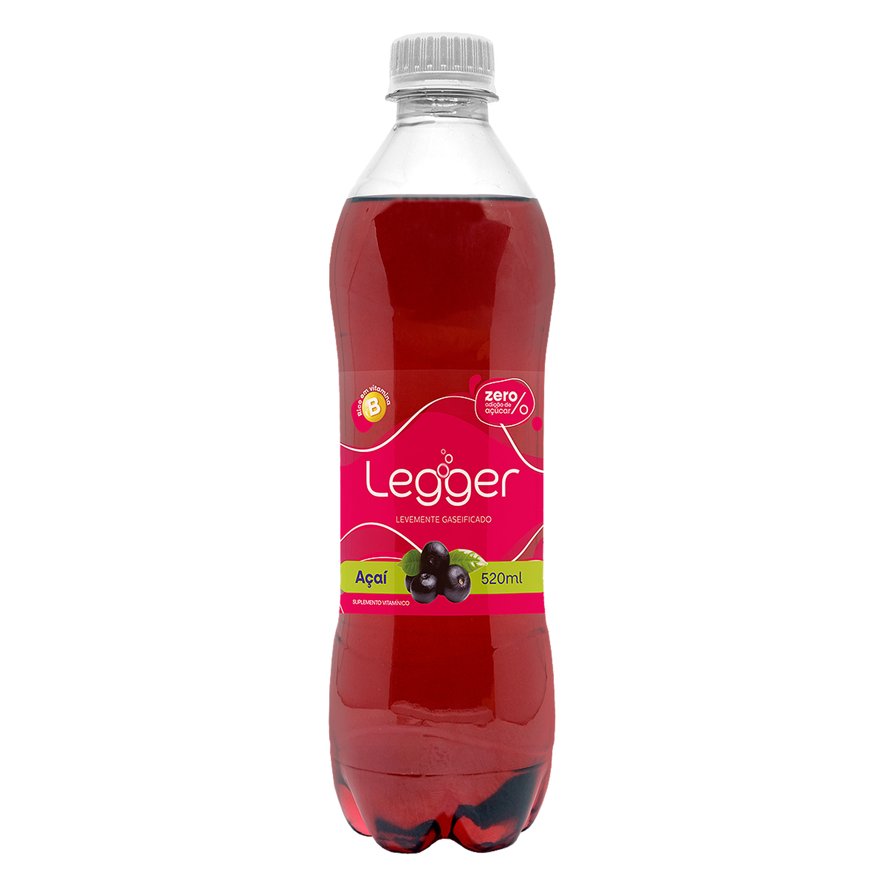 Refrigerante A&ccedil;a&iacute; Zero Legger Garrafa 520ml
