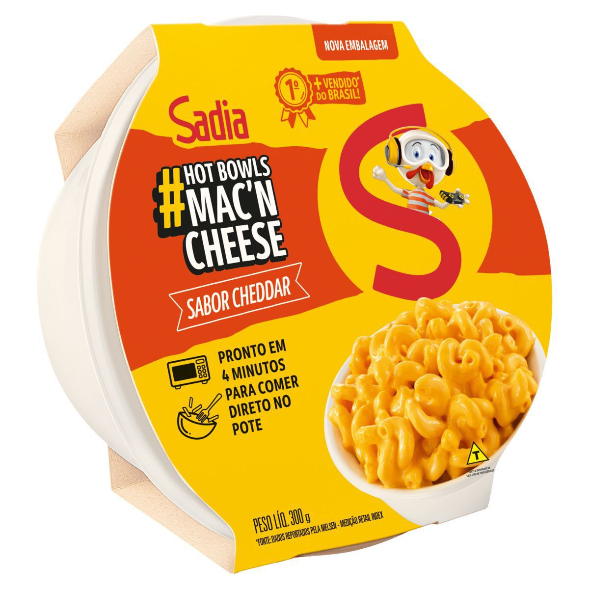Mac'n Cheese Cheddar Hot Bowls Sadia Pote 300g