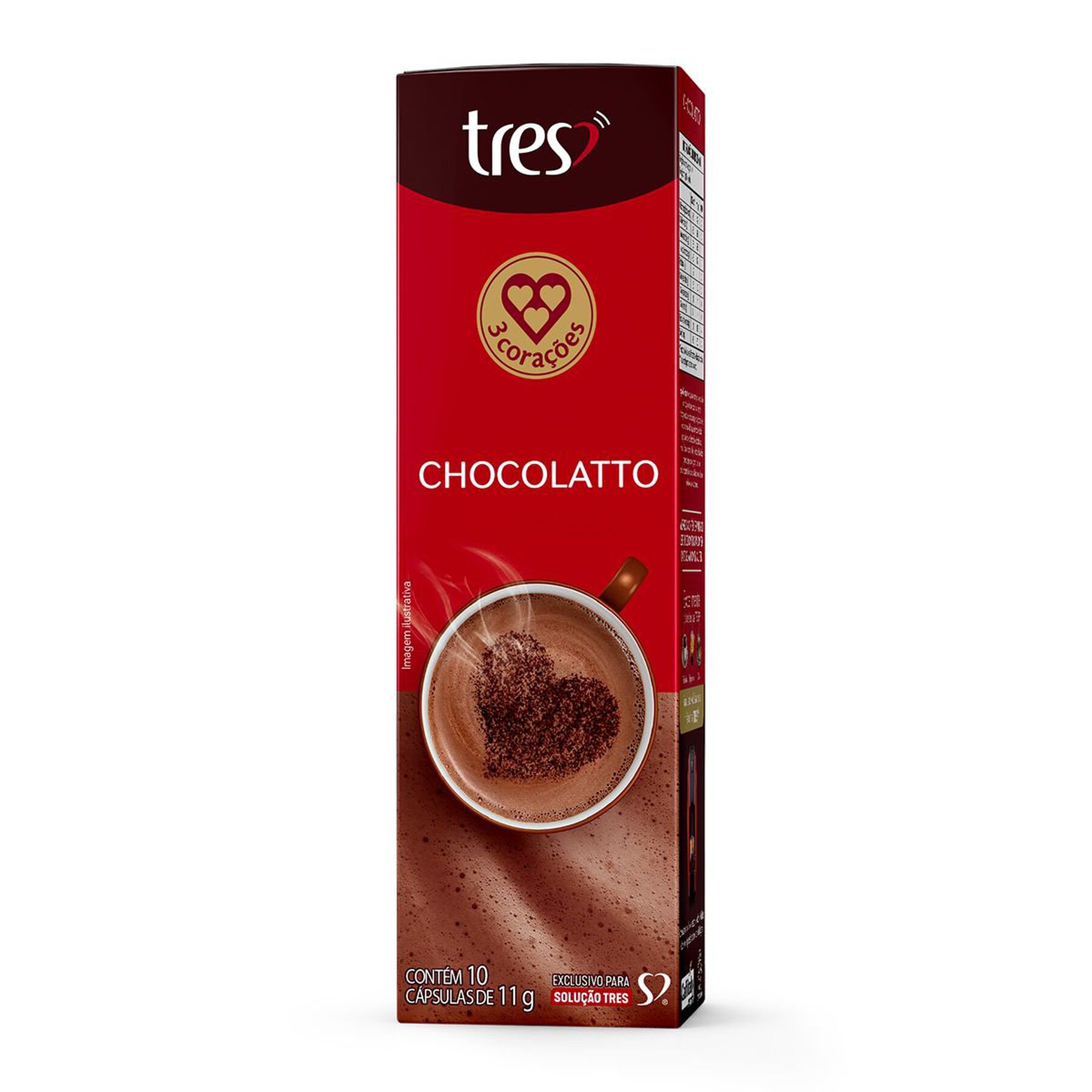 Chocolate Quente em Cápsula Chocolatto Classic Tres Caixa 110g 10 Unidades