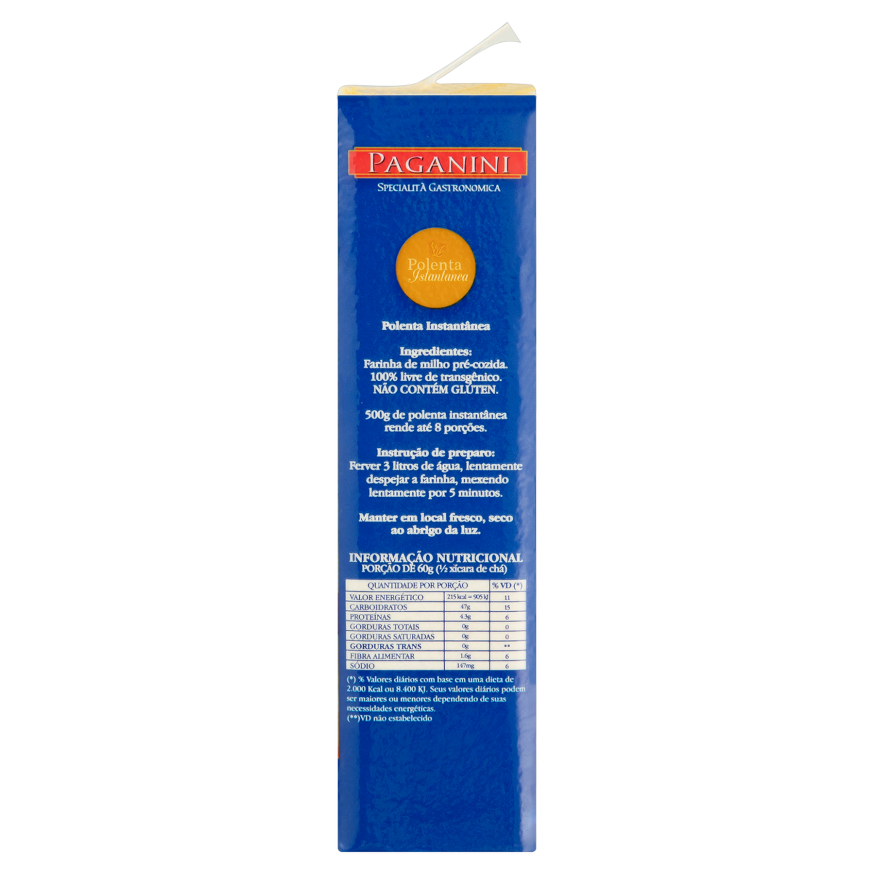 Polenta Instant&acirc;nea Paganini Pacote 500g