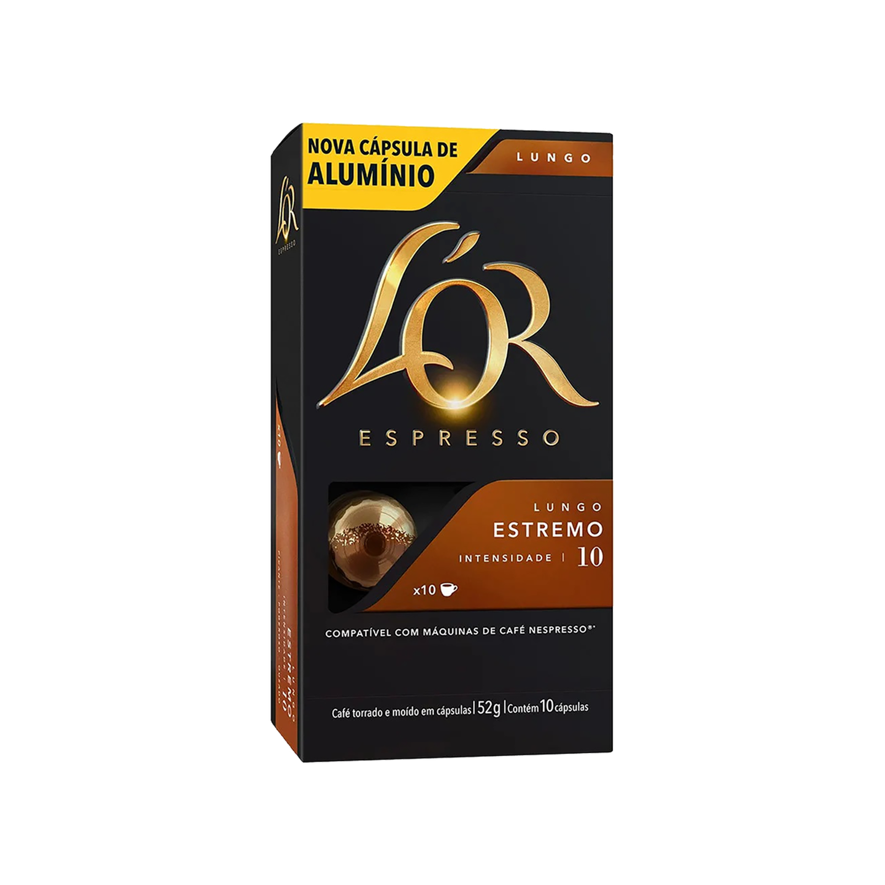 Café em Cápsula Torrado e Moído Lungo Espresso L'or Caixa 52g c/10 Unidades