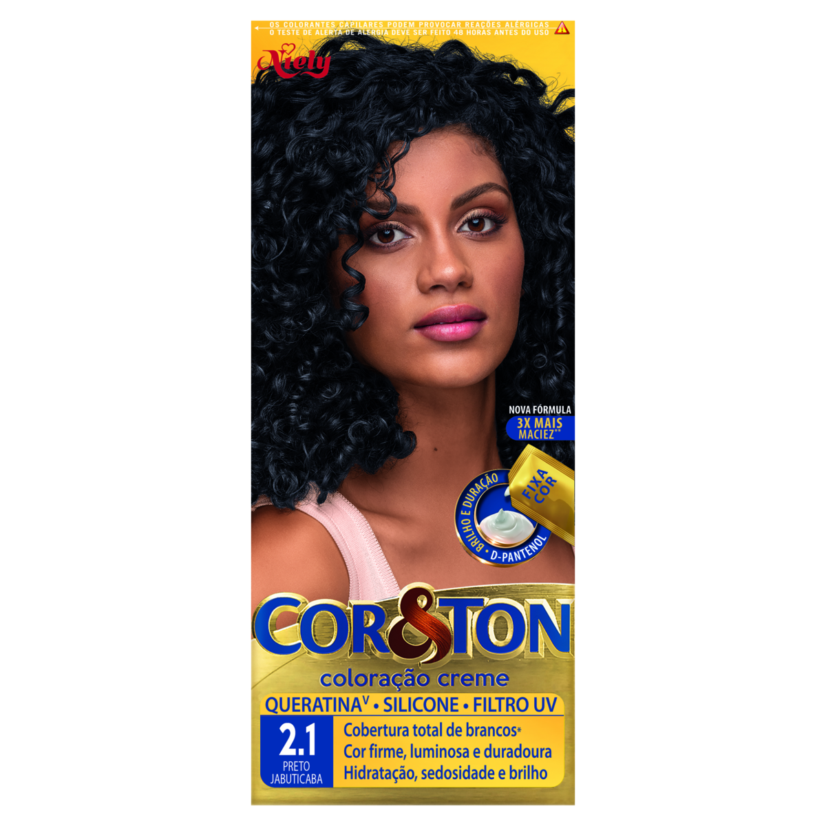 Tintura para Cabelo Preto Jabuticaba 2.1 Cor&Ton
