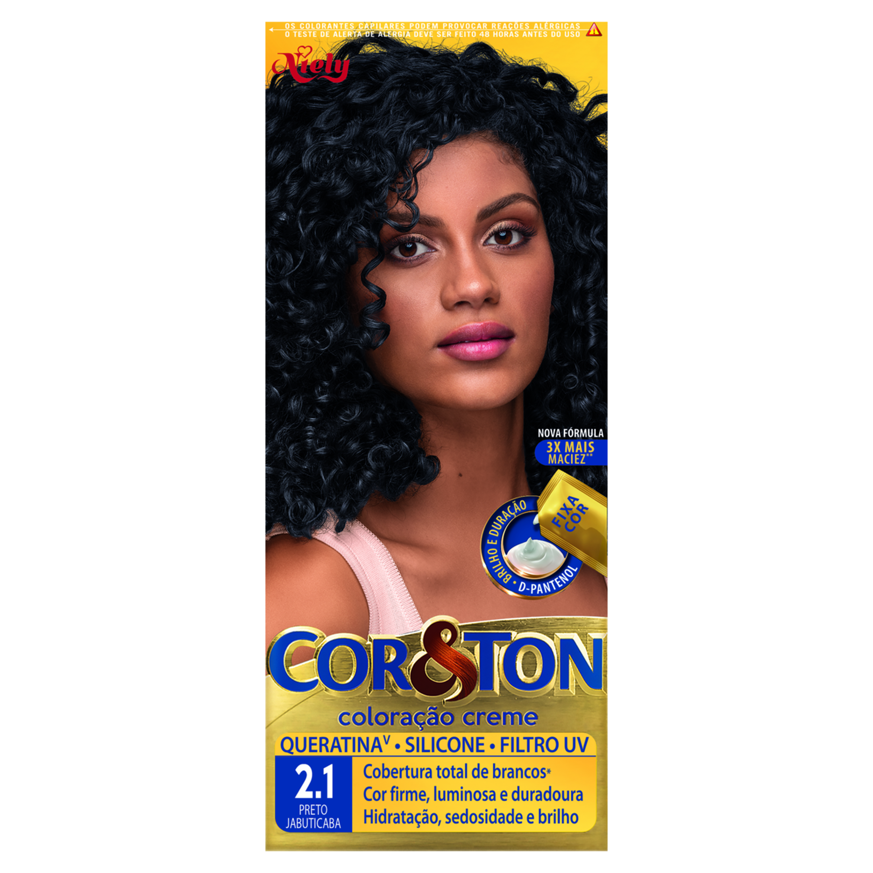 Tintura para Cabelo Preto Jabuticaba 2.1 Cor&Ton