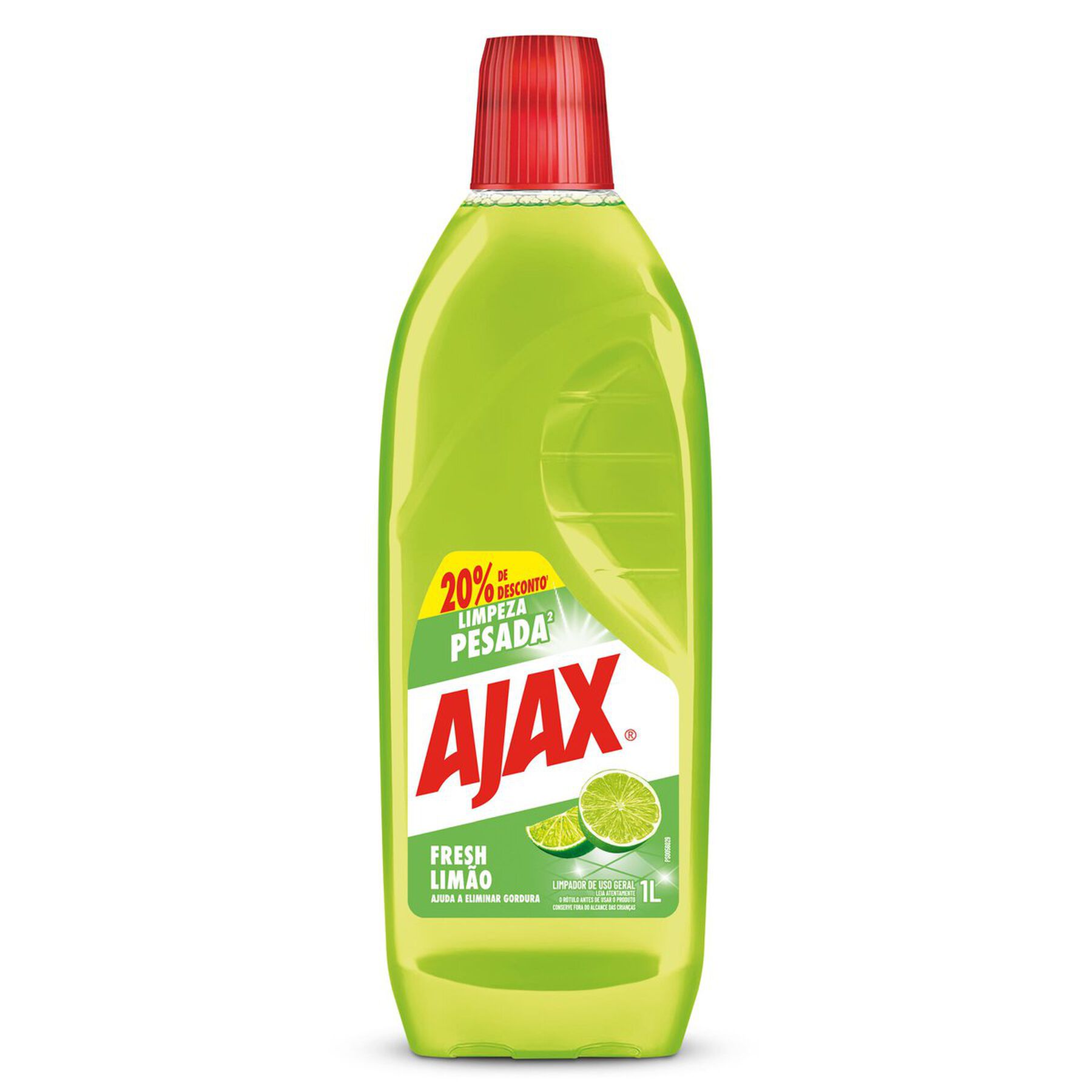 Limpador Limpeza Pesada Fresh Lemon Ajax Frasco Leve 1000ml Pague 800ml