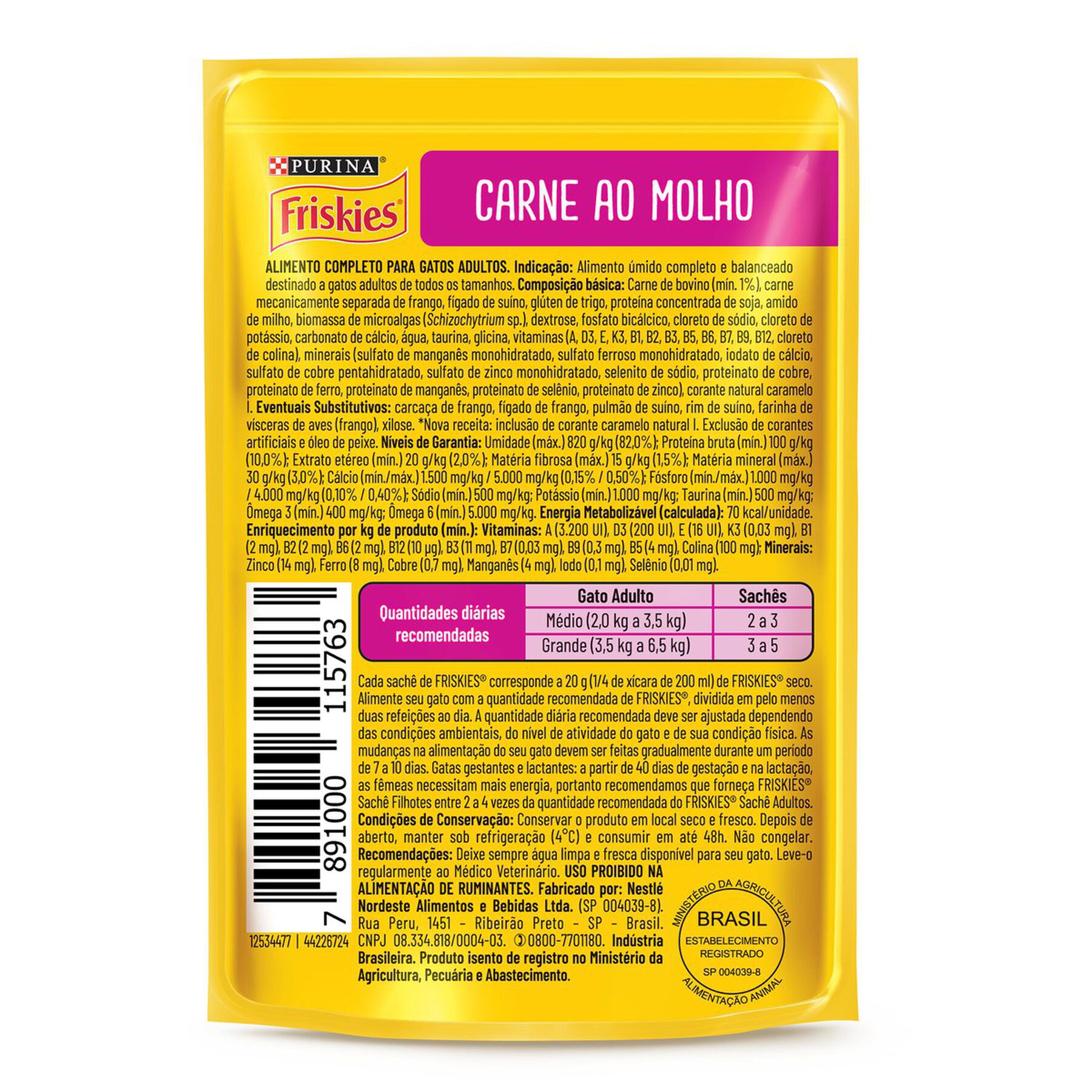 Alimento para Gatos Carne ao Molho Purina Friskies Sachê 85g