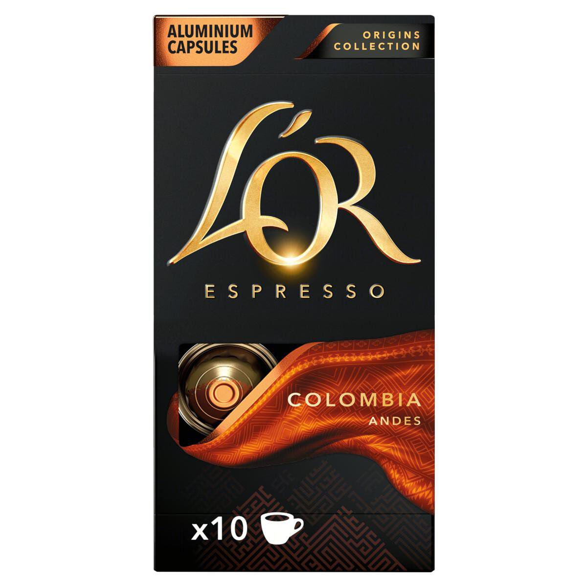 Caf&eacute; Espresso em C&aacute;psula Colombia L'or Caixa 52g C/10 Unidades