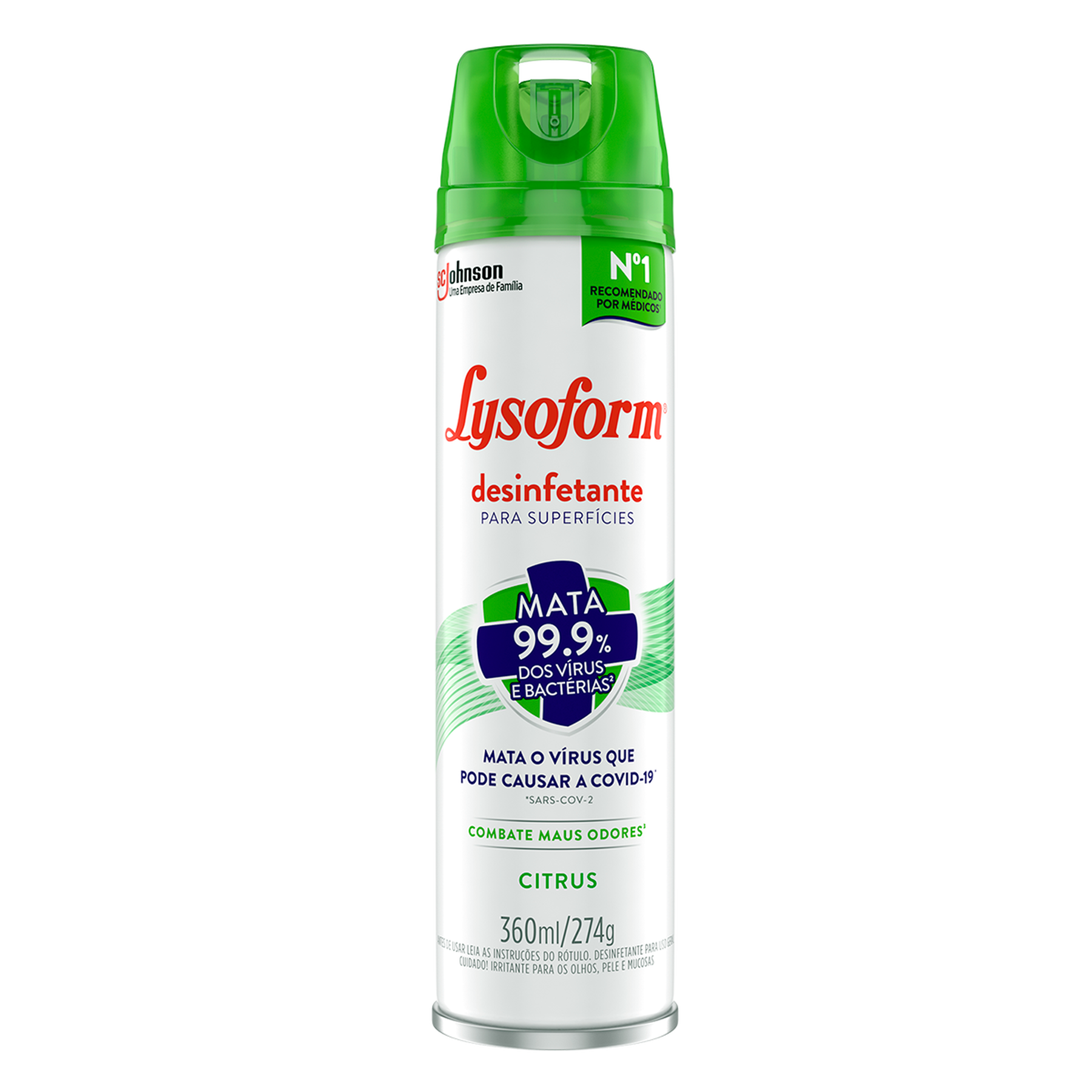Desinfetante para Superf&iacute;cies Spray Citrus Lysoform Frasco 360ml