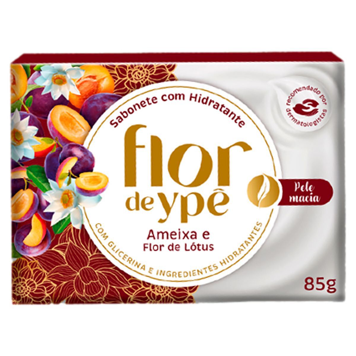 Sabonete em Barra Hidratante Ameixa e Flor de L&oacute;tus Flor de Yp&ecirc; Caixa 85g
