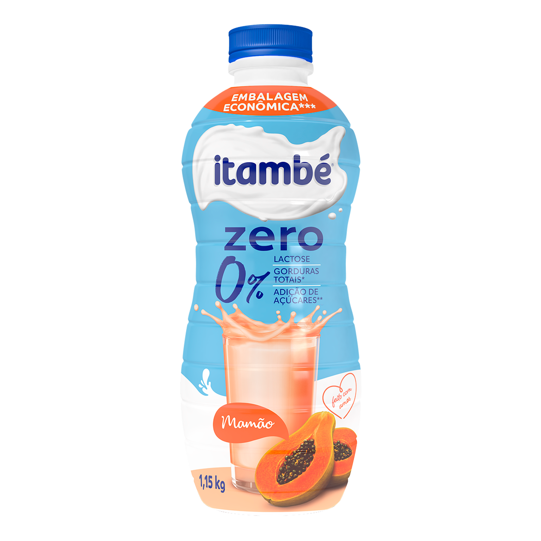 Iogurte Desnatado Mam&atilde;o Zero Itamb&eacute; Garrafa 1,15kg - Embalagem Econ&ocirc;mica