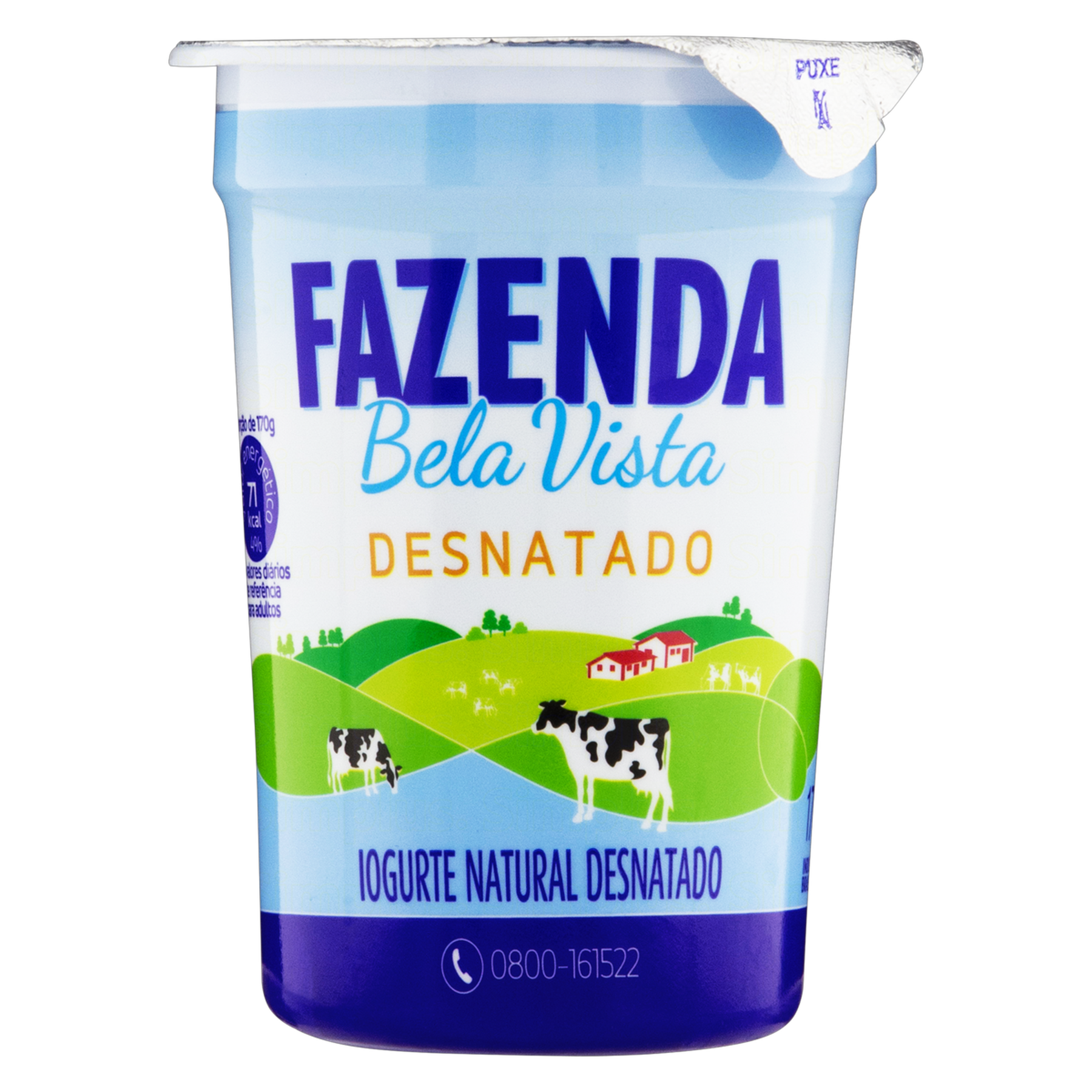 Iogurte Desnatado Natural Fazenda Bela Vista Copo 170g