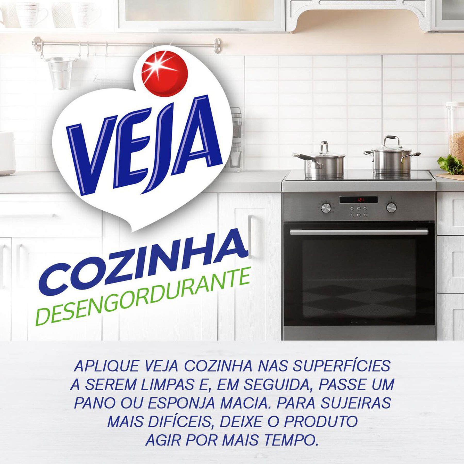 Limpador Desengordurante Cozinha Laranja Veja Sachê 400ml Refil Econômico