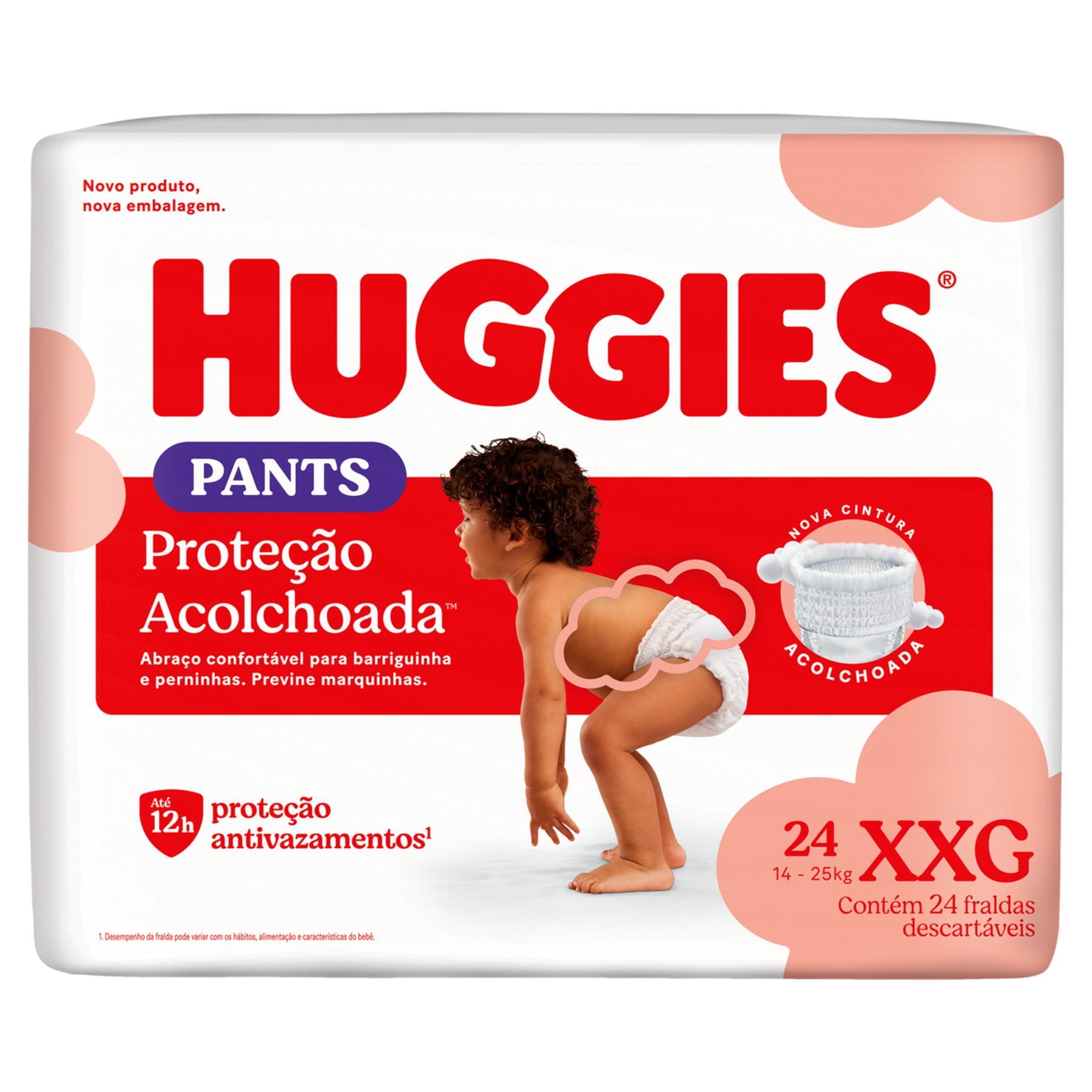 Fralda Descart&aacute;vel Huggies Pants Prote&ccedil;&atilde;o Acolchoada XXG Pacote 24 Unidades