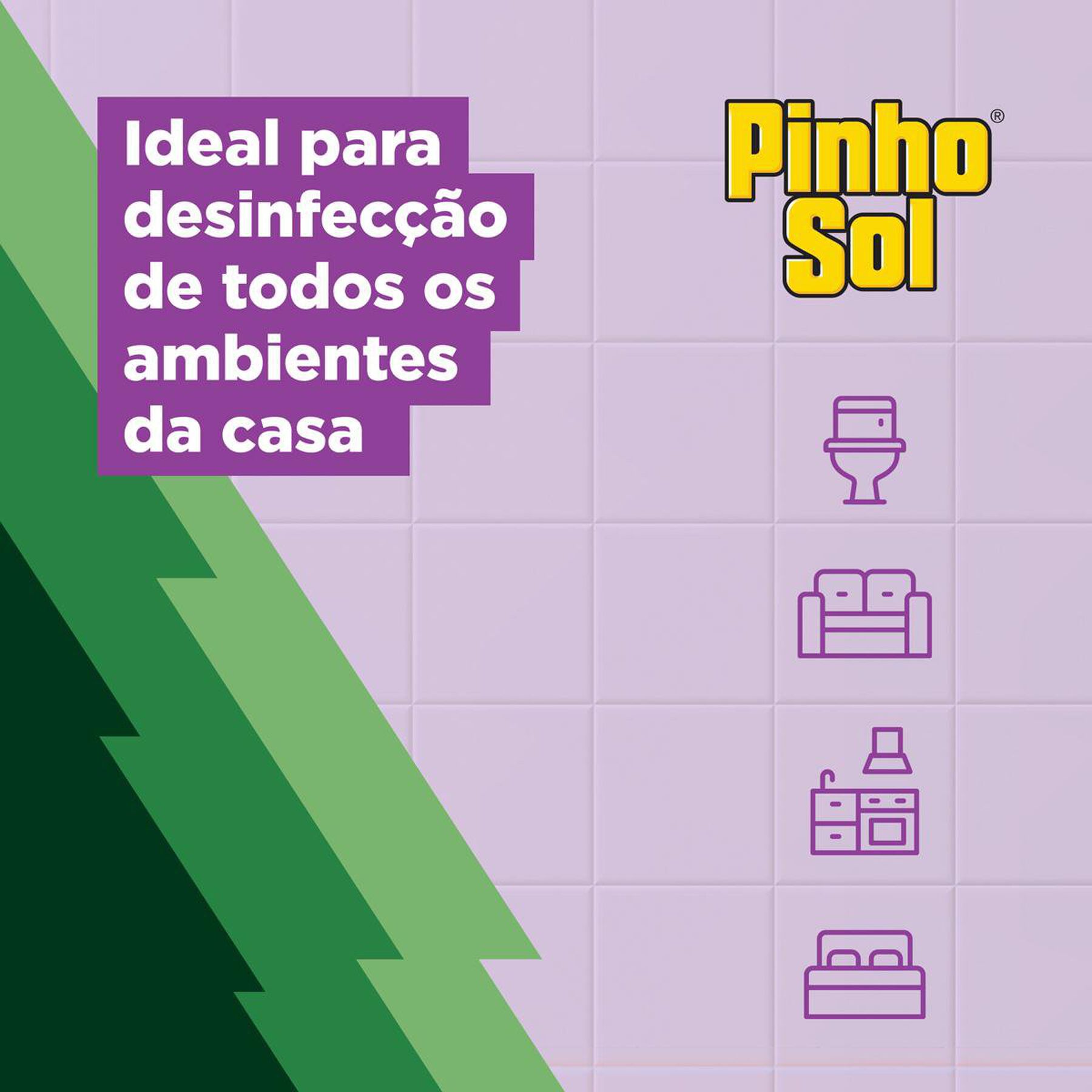 Desinfetante Uso Geral Lavanda Pinho Sol Frasco 500ml