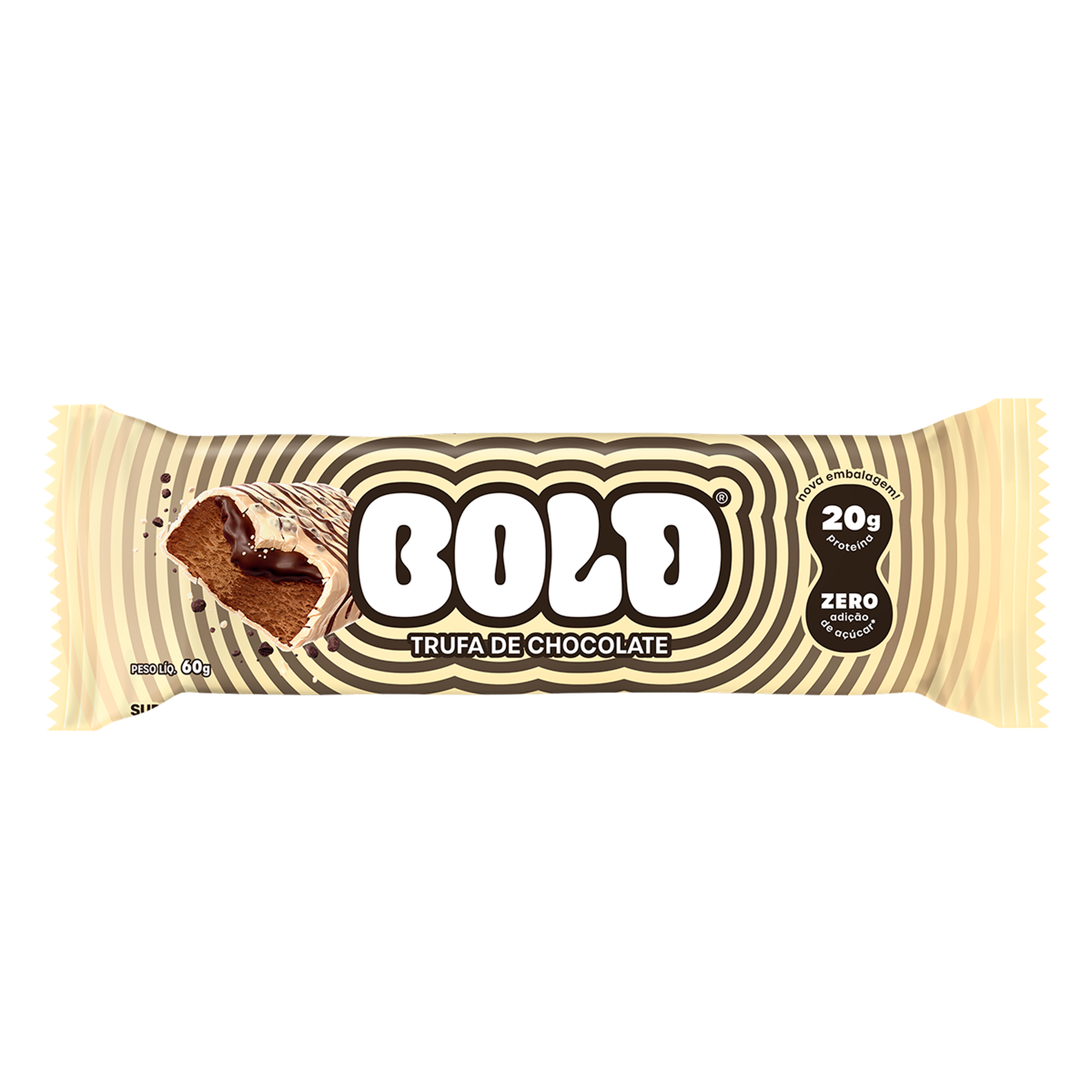Barra de Prote&iacute;na Trufa de Chocolate Bold Pacote 60g