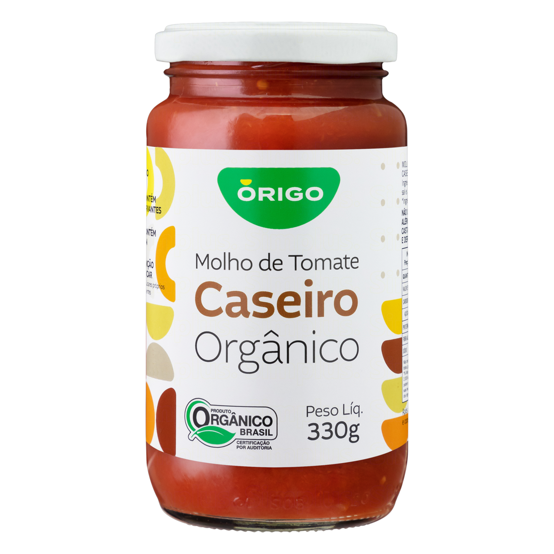 Molho de Tomate Caseiro Org&acirc;nico &Oacute;rigo Vidro 330g
