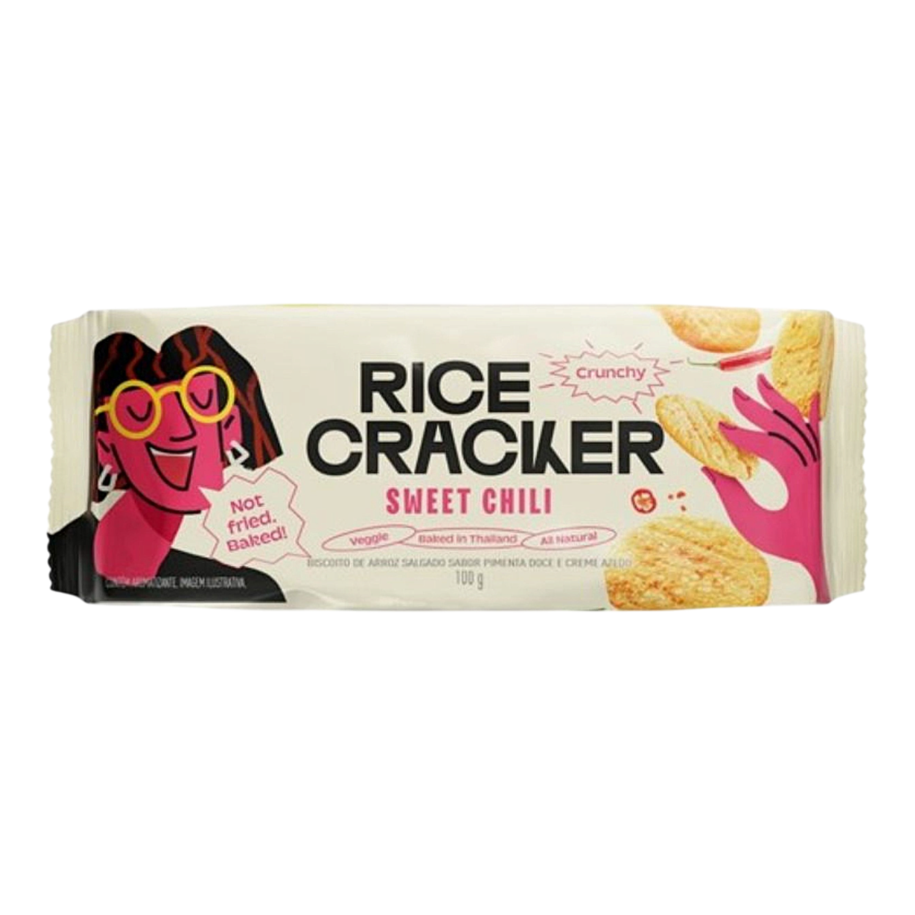 Biscoito de Arroz Salgado Pimenta Doce e Creme Azedo Rice Cracker 100g