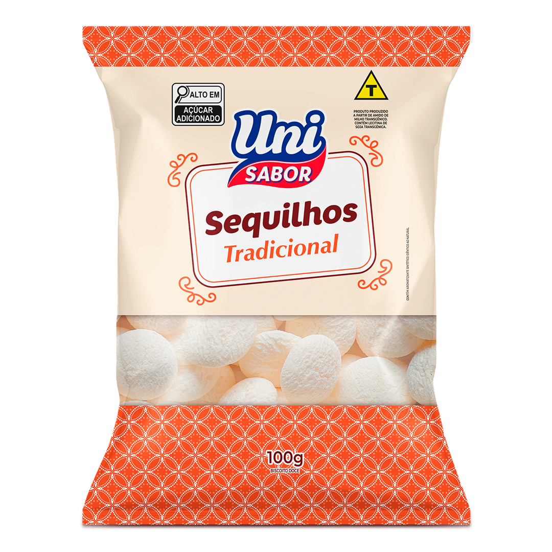 Biscoito Sequilhos Tradicional Uni Sabor Pacote 100g