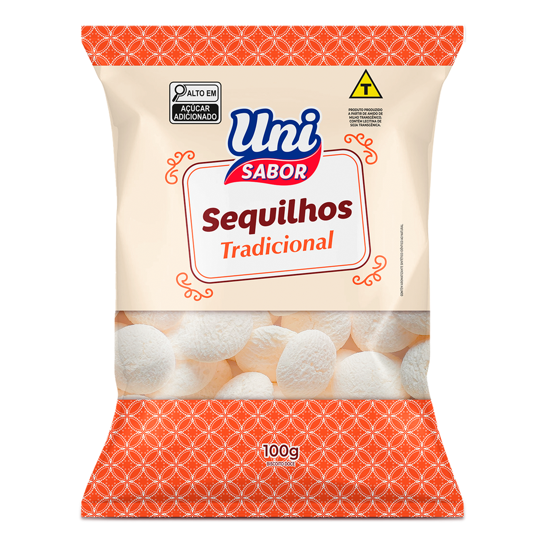 Biscoito Sequilhos Tradicional Uni Sabor Pacote 100g