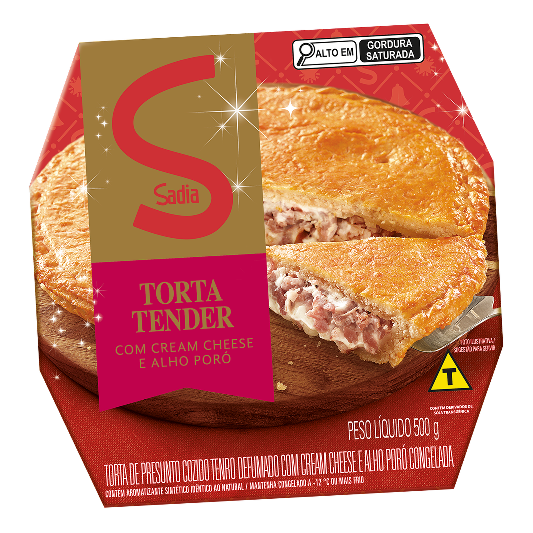Torta Tender com Cream Cheese e Alho Por&oacute; Congelada Sadia Caixa 500g