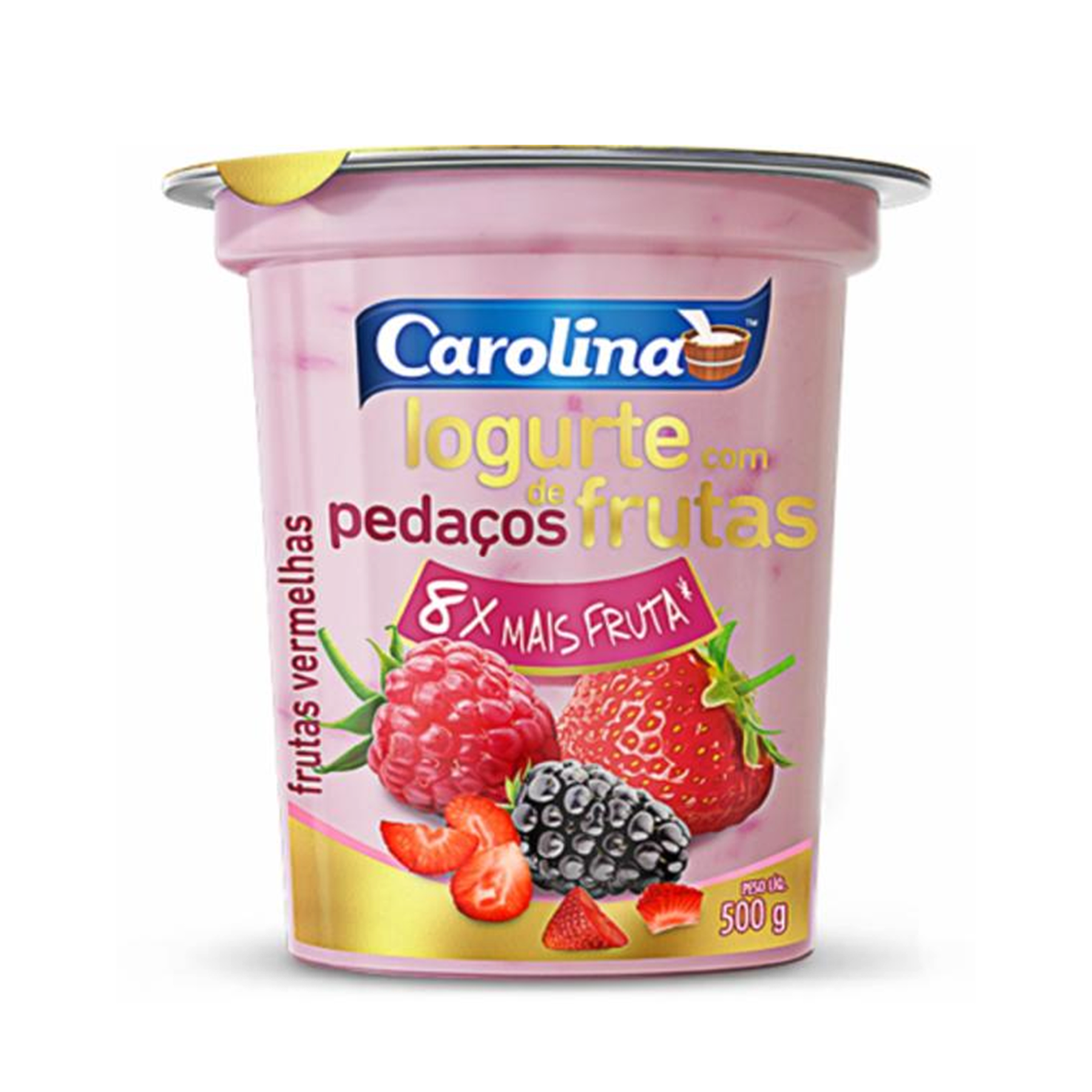 Iogurte com Pedaços Frutas Vermelhas Carolina 450g