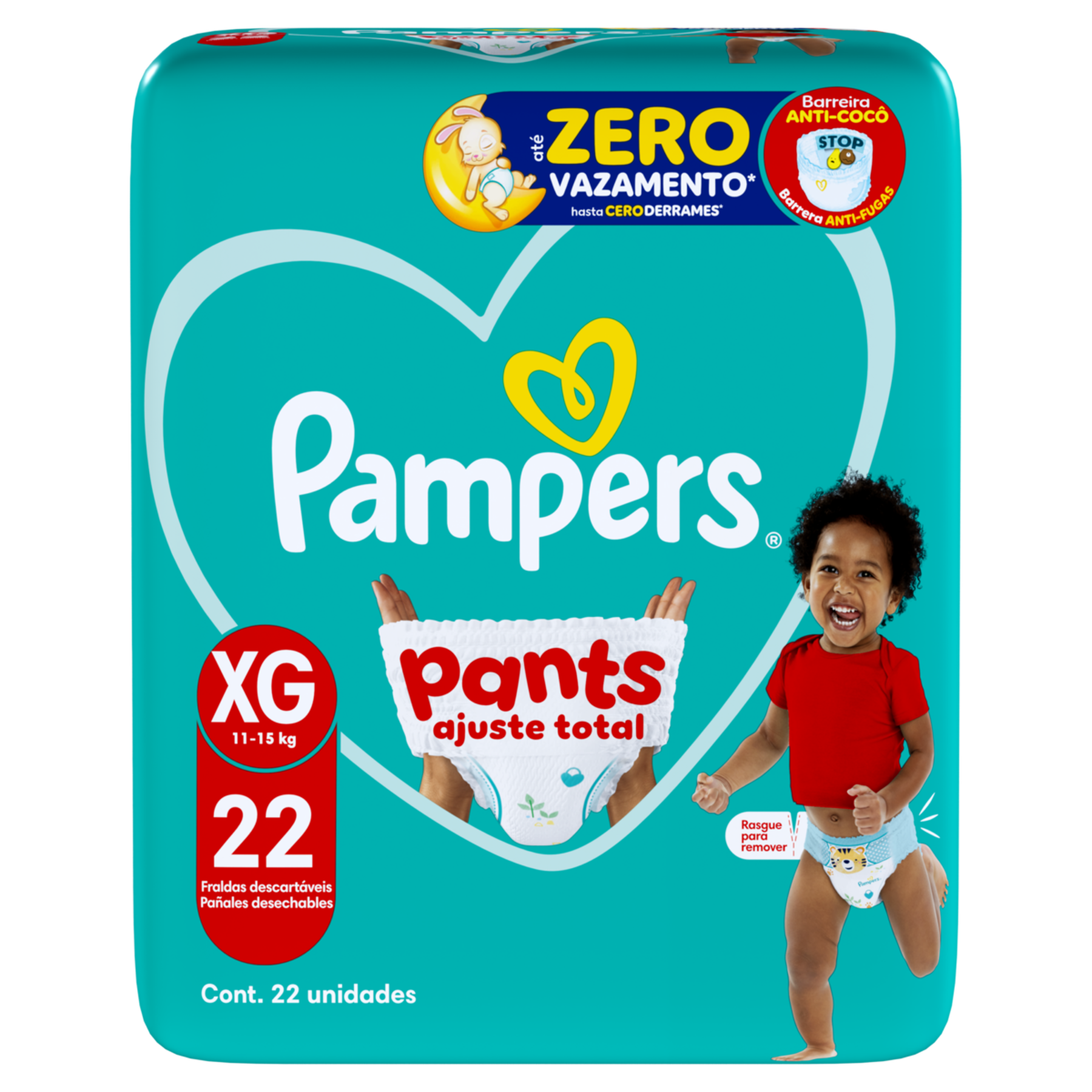 Fralda Descart&aacute;vel Infantil Pants Ajuste Total Pampers XG Pacote C/22 Unidades