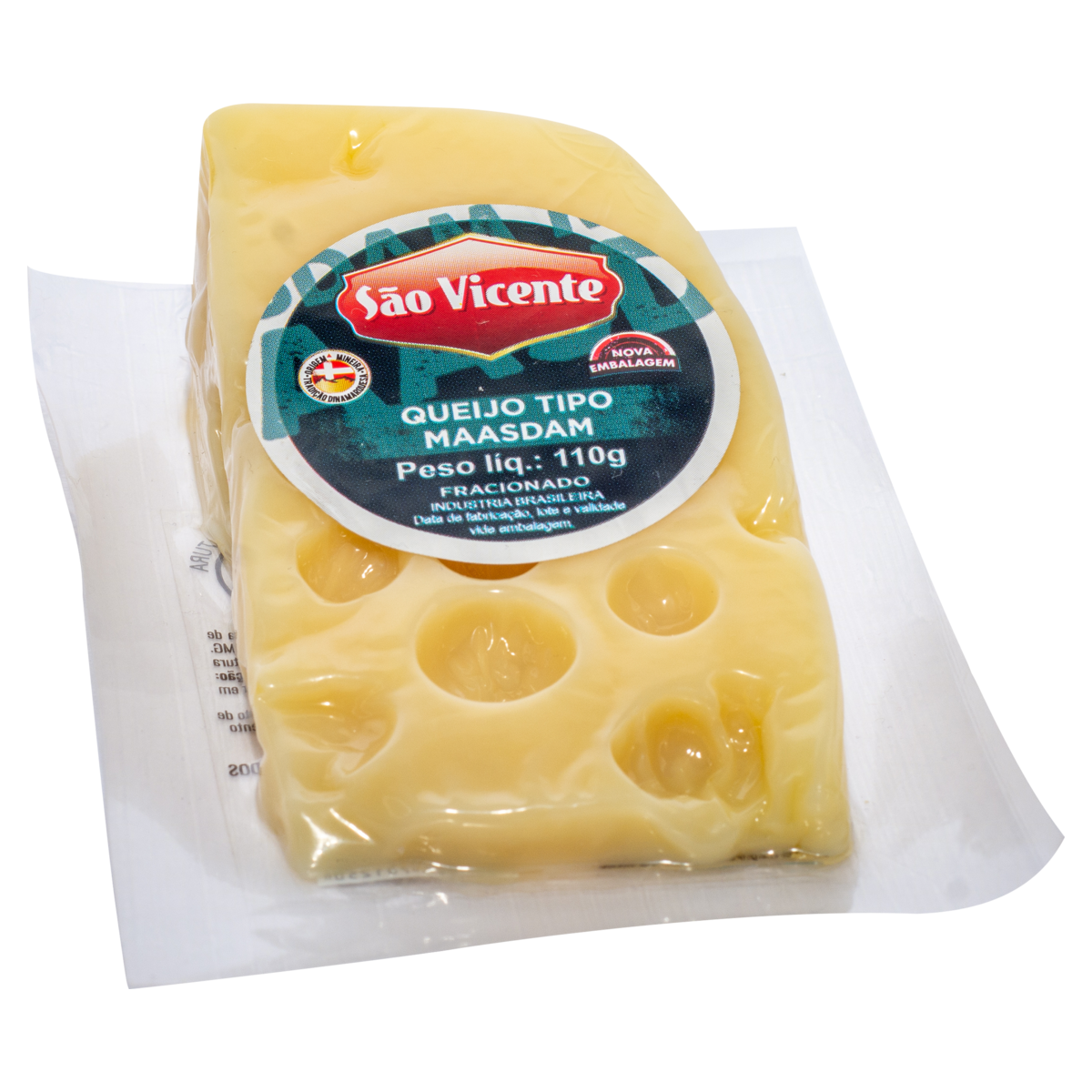 Queijo Maasdam Fracionado S&atilde;o Vicente 110g