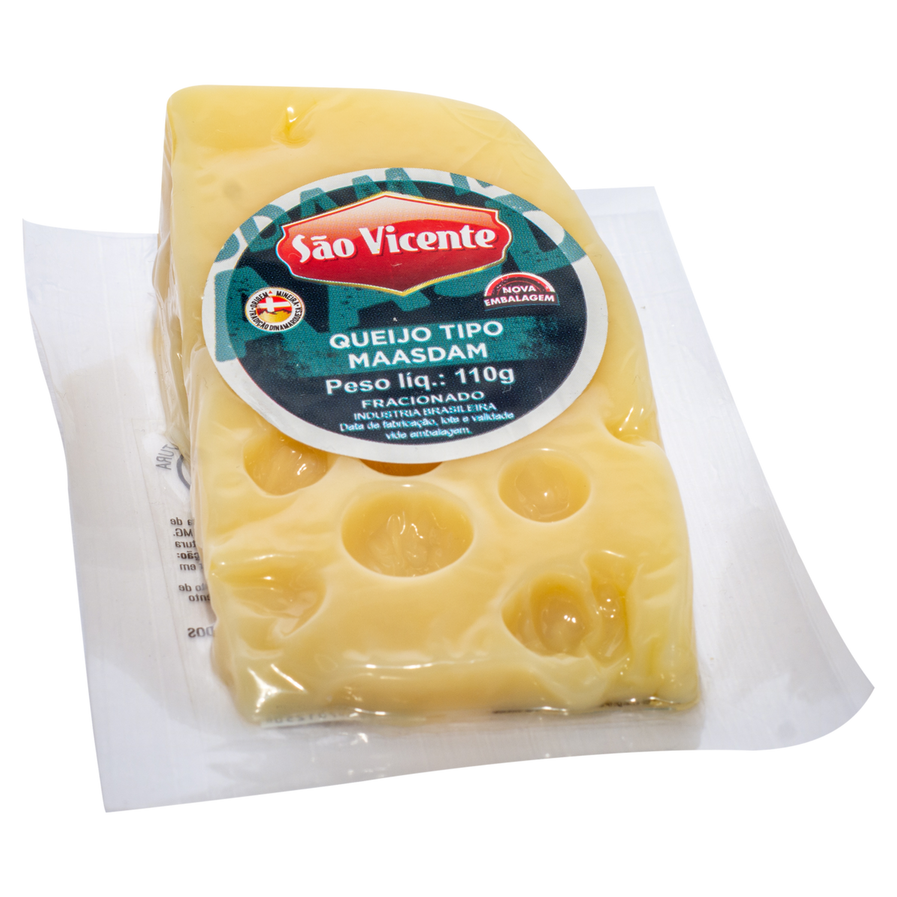 Queijo Maasdam Fracionado S&atilde;o Vicente 110g