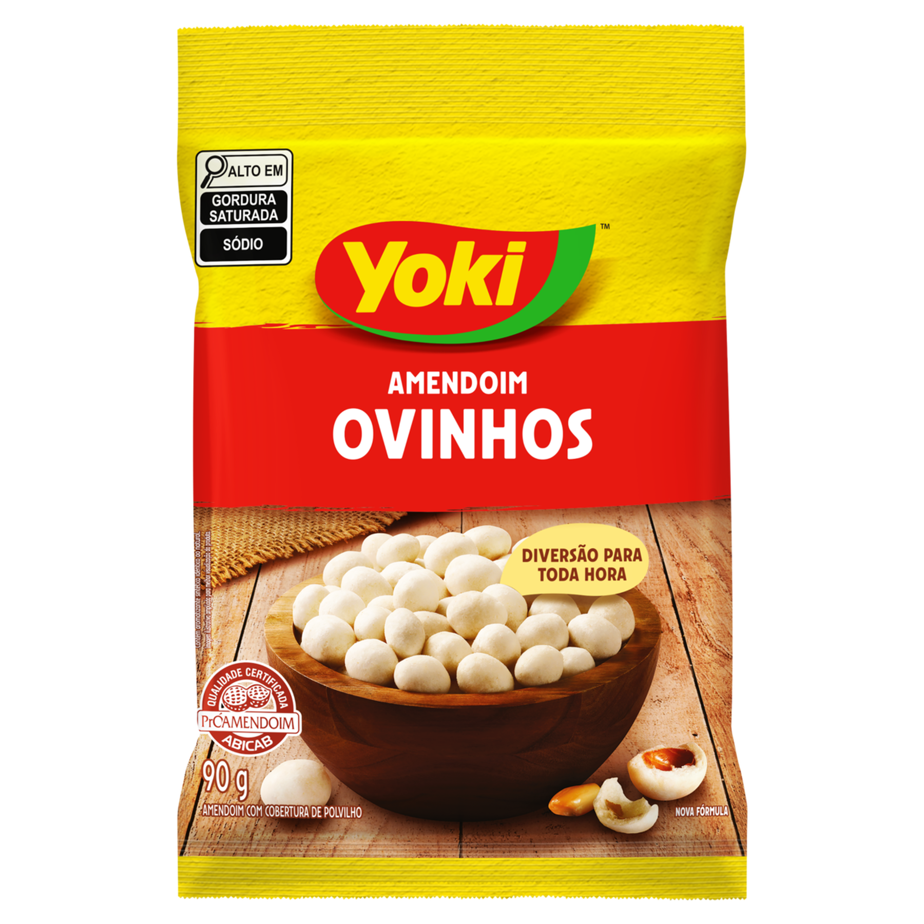 Ovinhos de Amendoim Cobertura Polvilho Yoki Pacote 90g