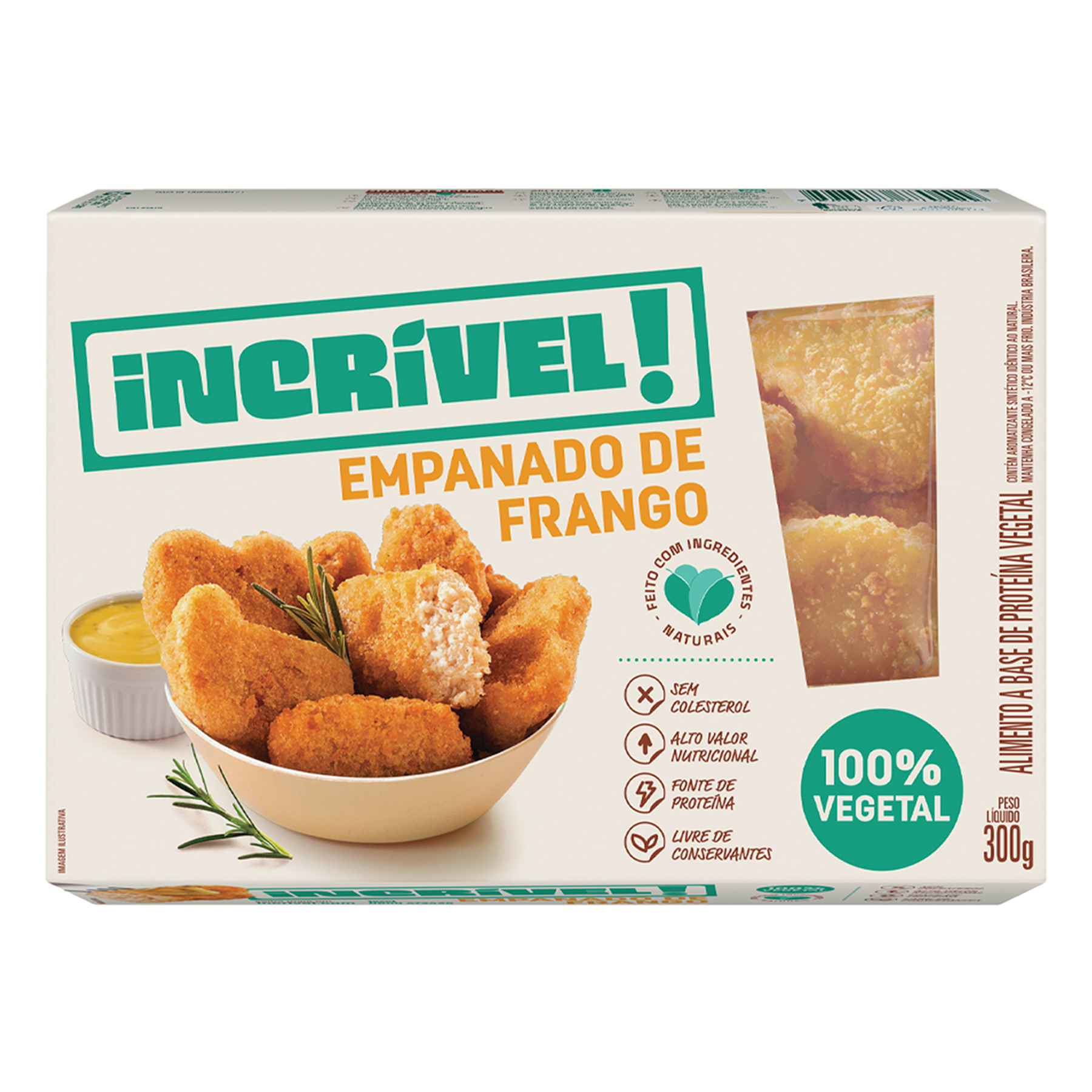 Empanado de Frango 100% Vegetal Incrível! Caixa 300g
