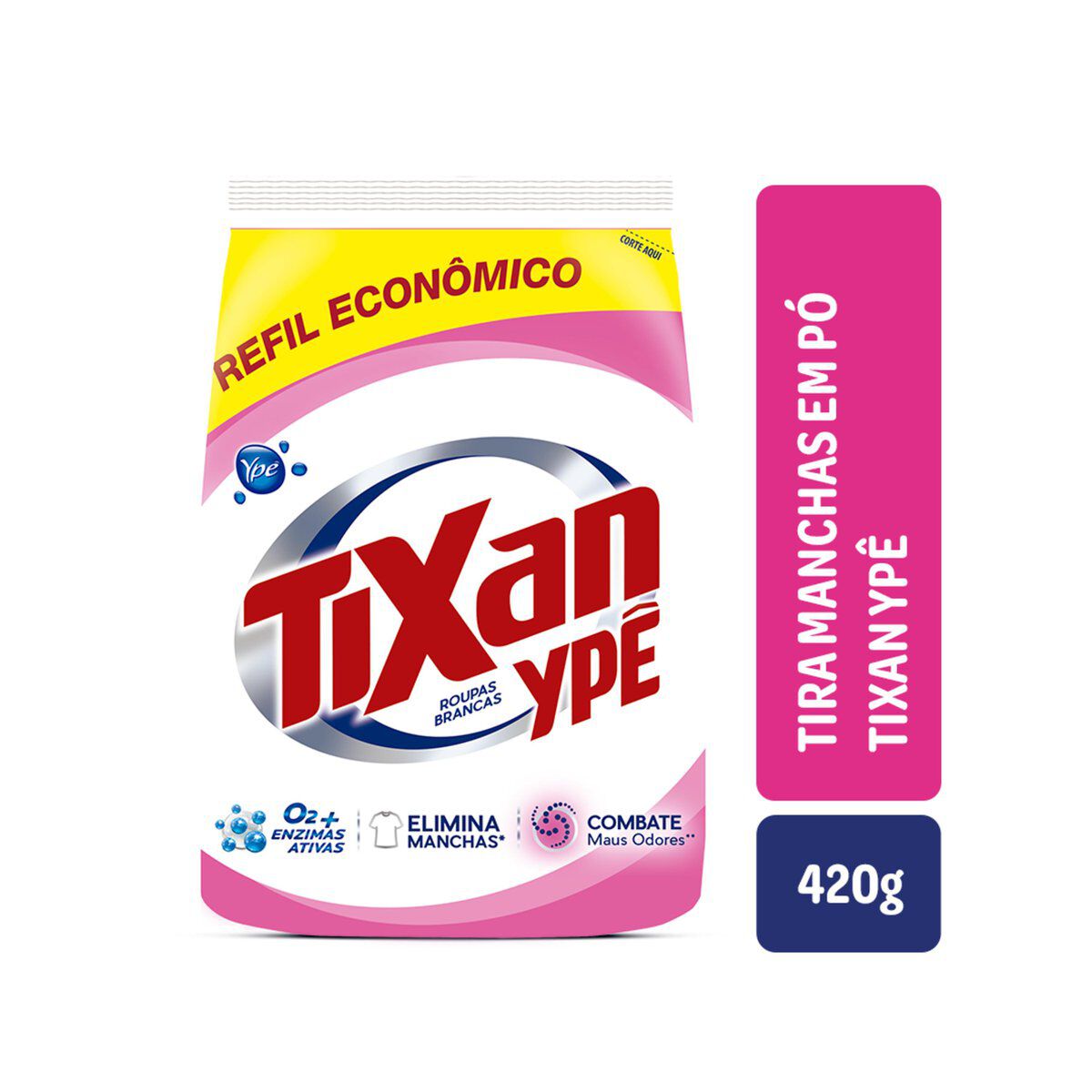 Tira Manchas Roupas Brancas Tixan 420g - Embalagem Refil Econ&ocirc;mico