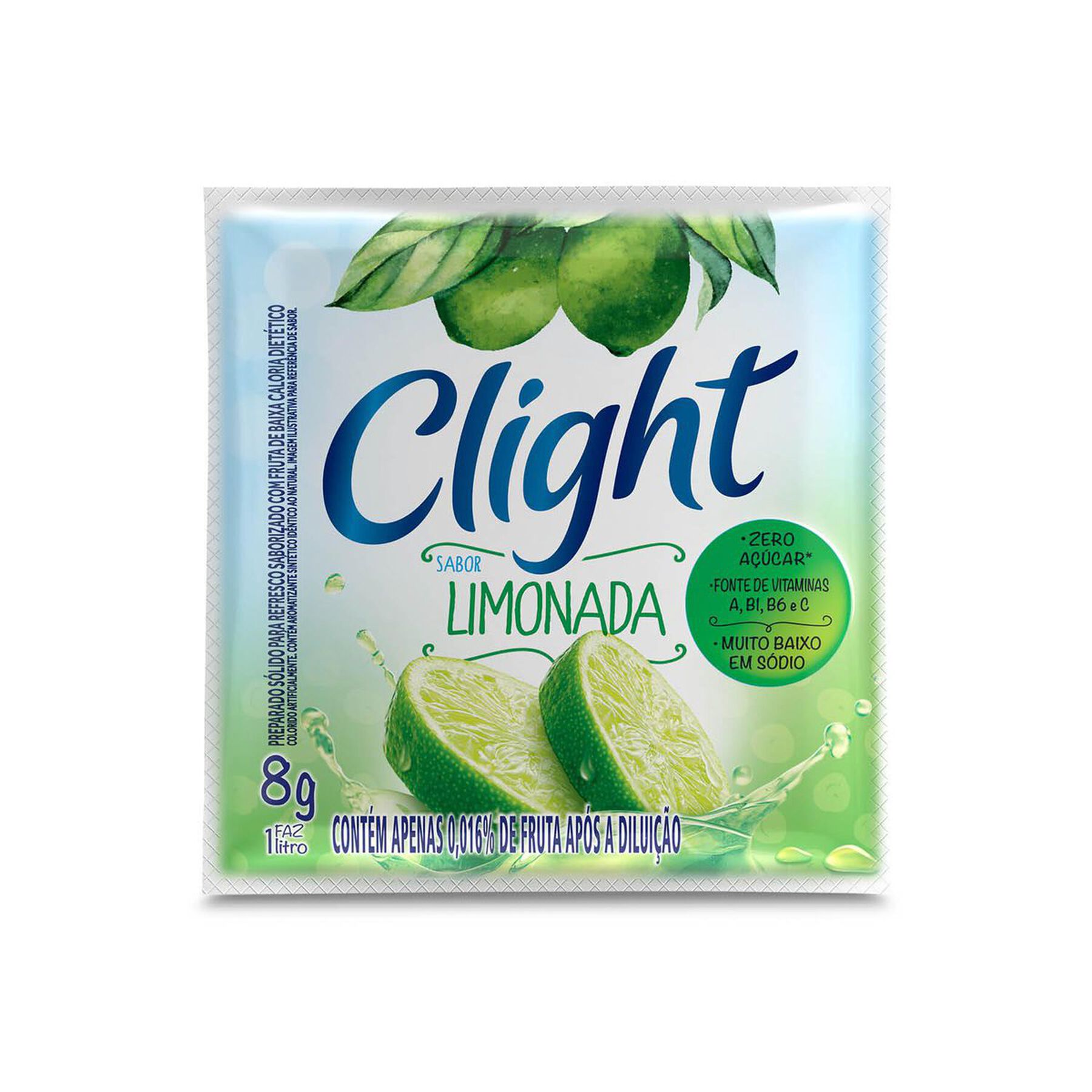 Refresco em Pó Limonada Zero Açúcar Clight Pacote 8g