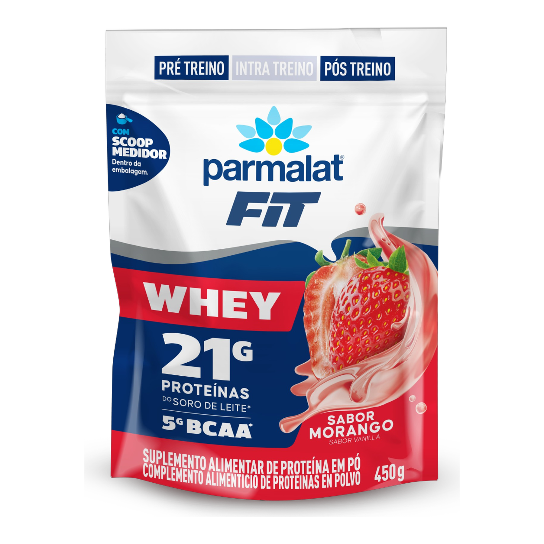 Whey Protein Morango Parmalat WheyFit Pouch 450g