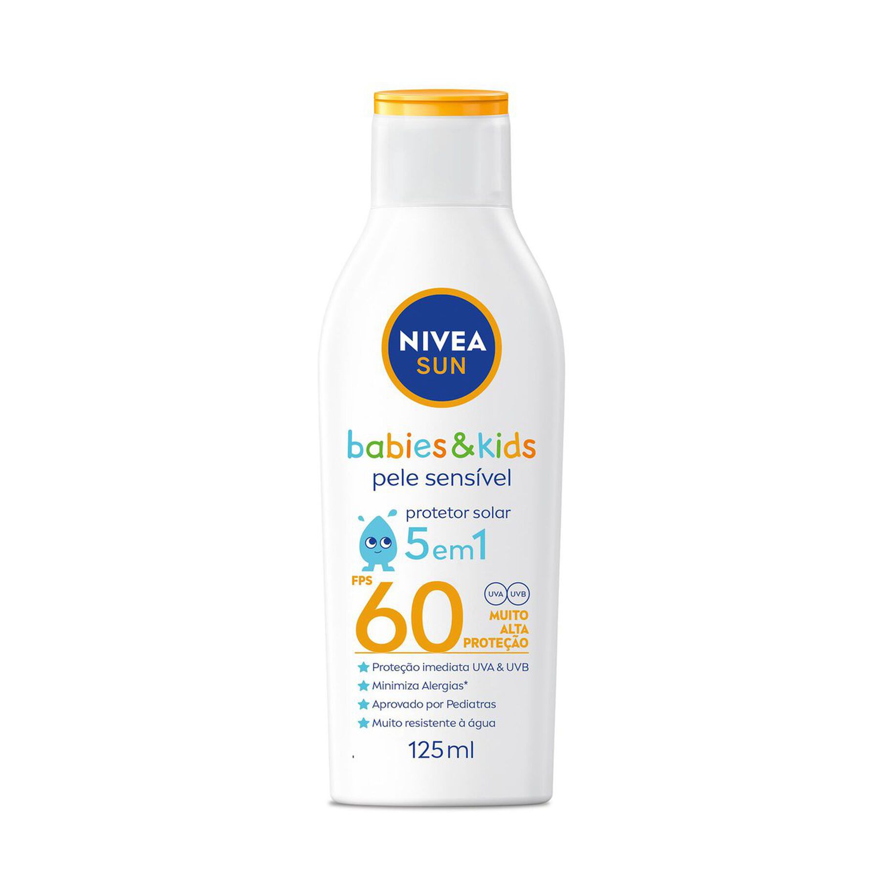 Protetor Solar Sensitive FPS 60 Nivea Sun Kids Frasco 125ml