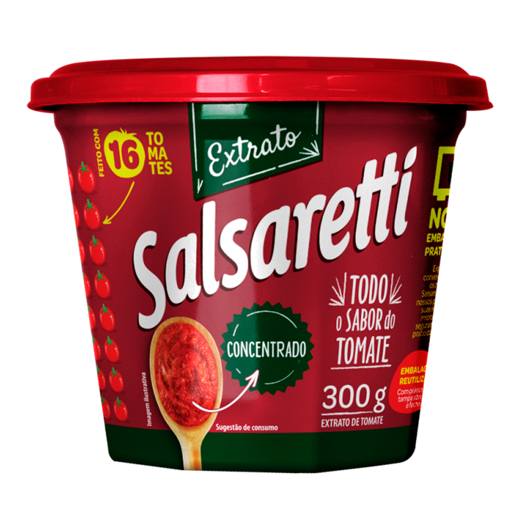 Extrato de Tomate Concentrado Salsaretti Pote 300g