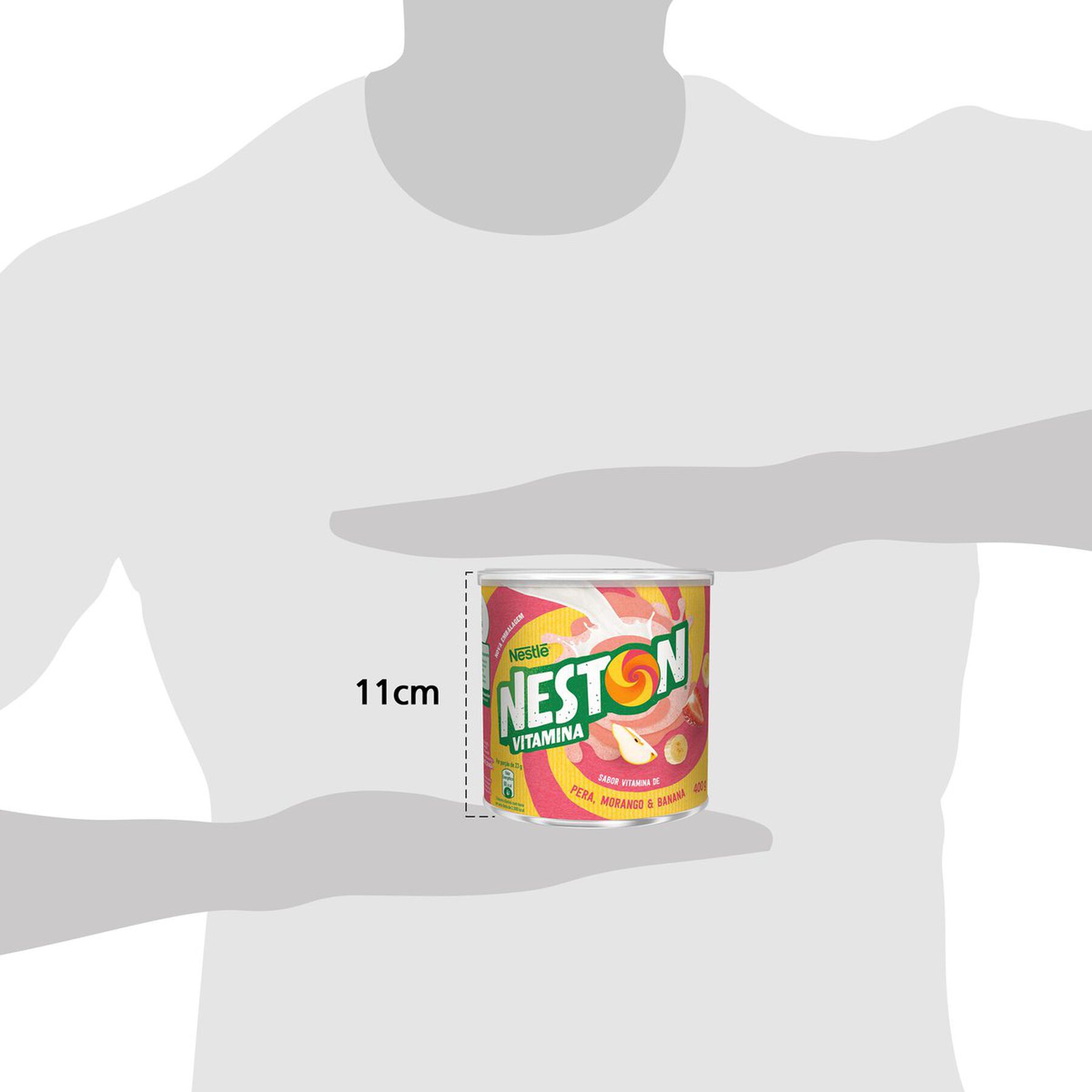 Pó para Preparo de Bebida Vitamina de Pera, Morango e Banana Nestlé Neston Lata 400g